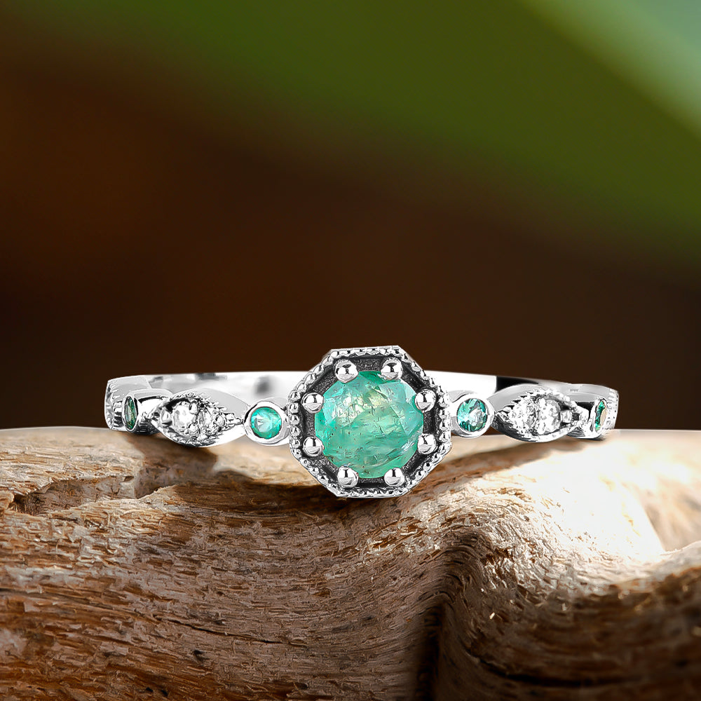 Pırlanta & Zümrüt Vintage Yüzük