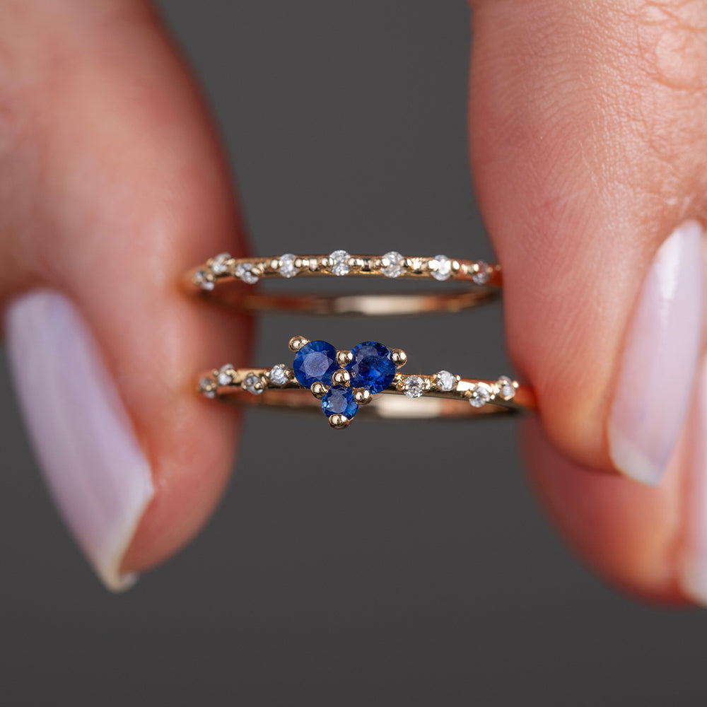 Pırlantalı Safir Yüzük