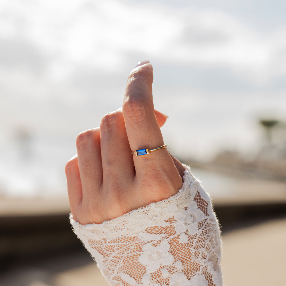 Edge Blue Safir Baget Yüzük