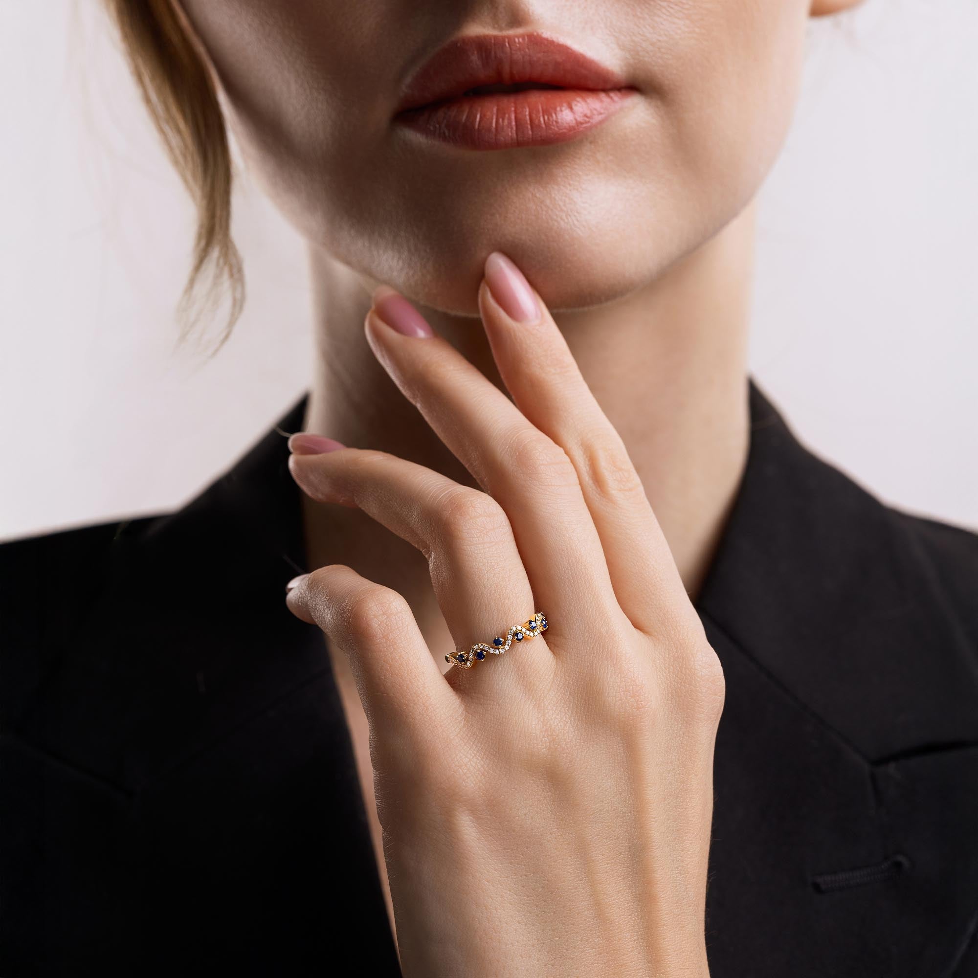 Crownline Pırlanta & Safir Vintage Yüzük