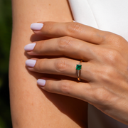 Kare Kesim Zümrüt Yüzük