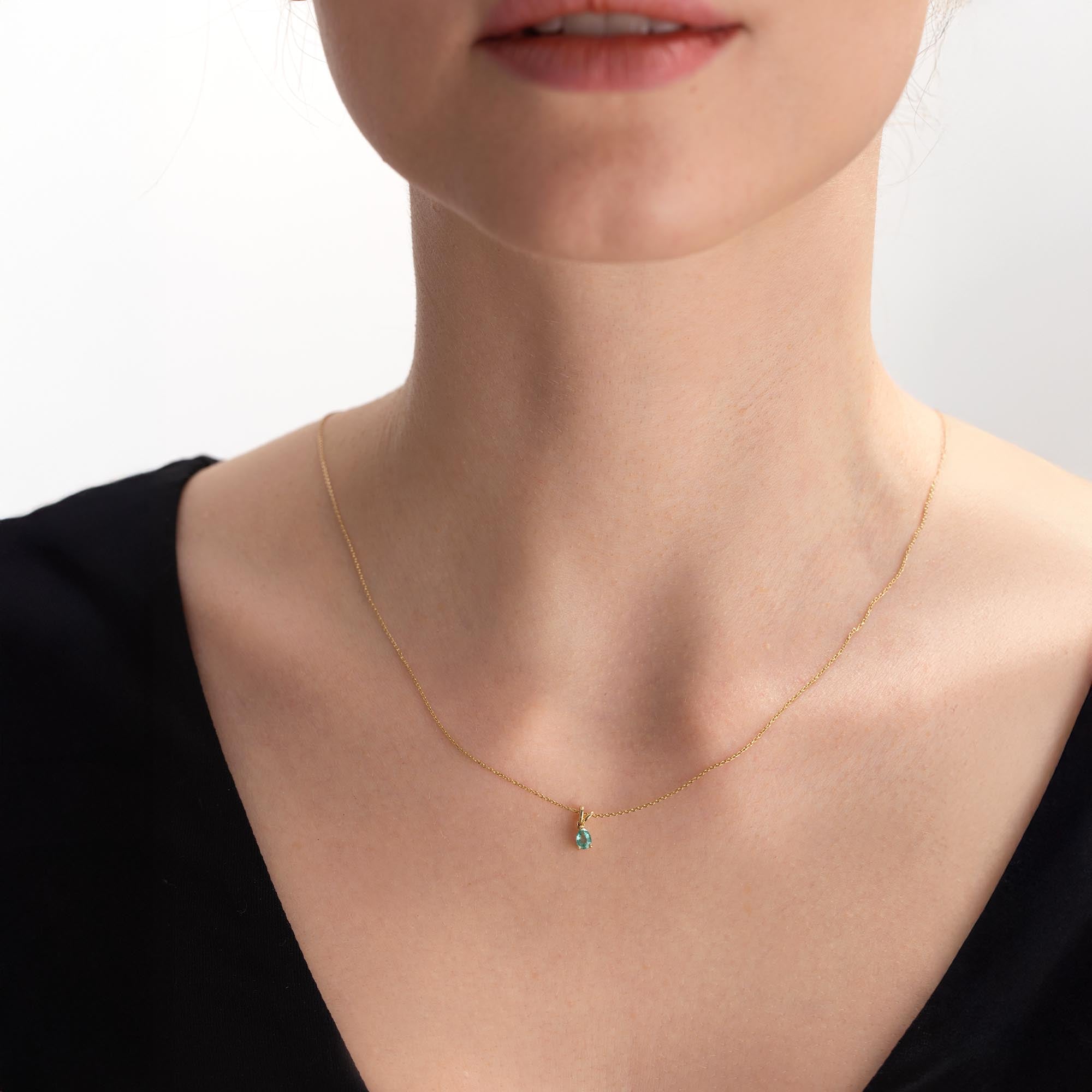 Emerald Drop Tektaş Kolye