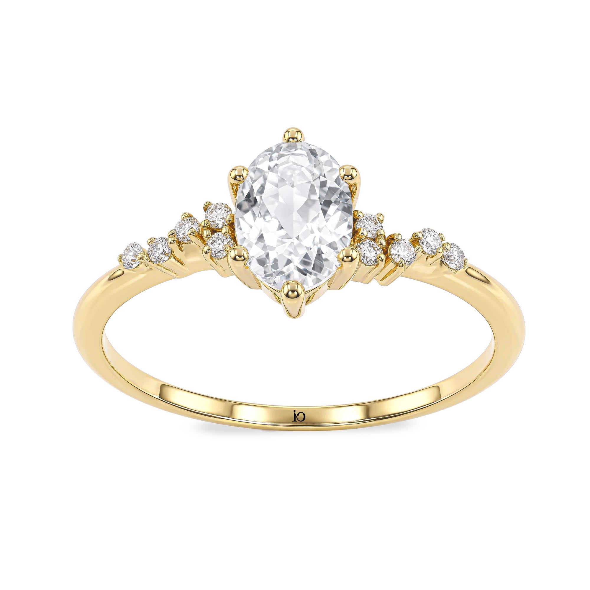 Maya Vintage Tasarım Beyaz Topaz Yüzük