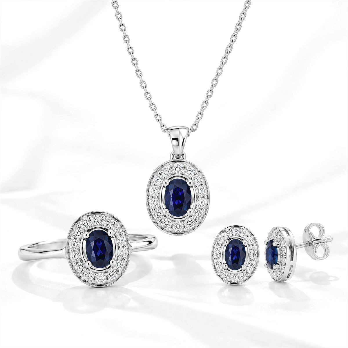 Nadide Pırlantalı Safir Set