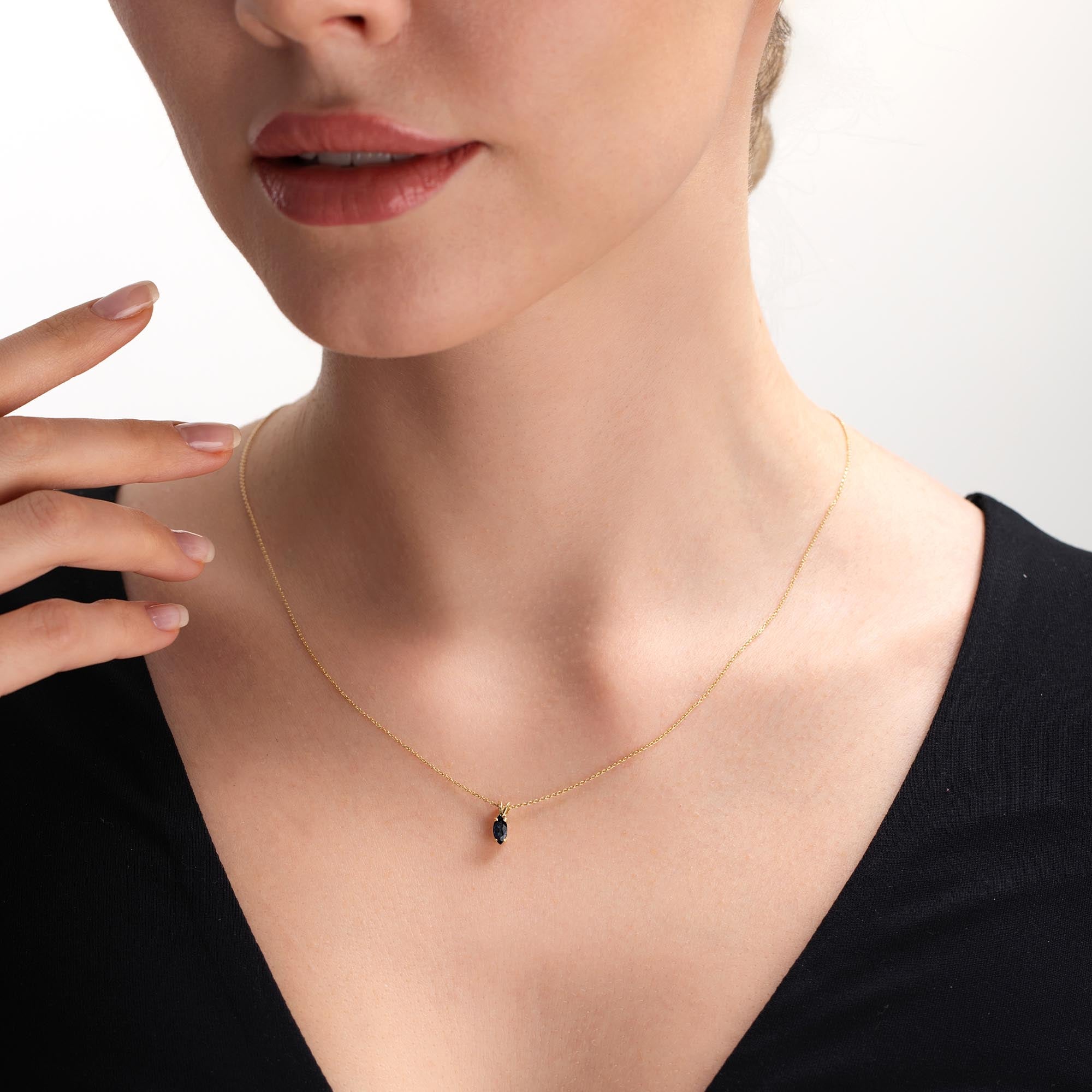 Nimbus Tektaş Safir Kolye