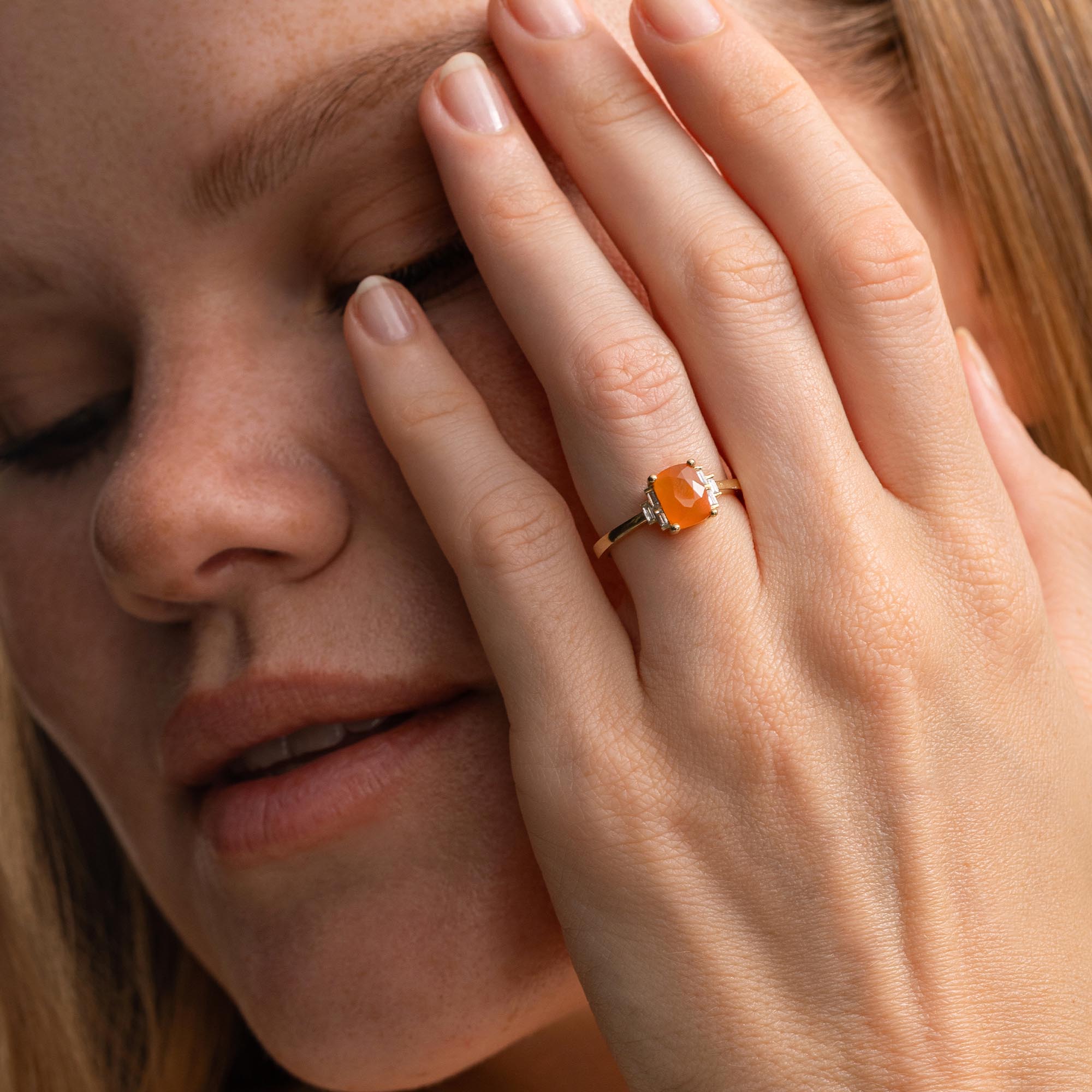 Orange Carnelian Yüzük