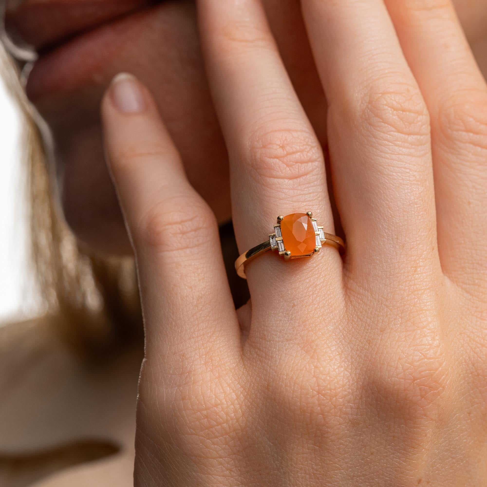 Orange Carnelian Yüzük