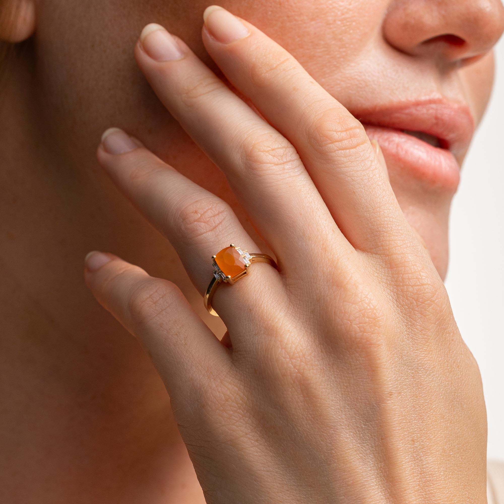 Orange Carnelian Yüzük