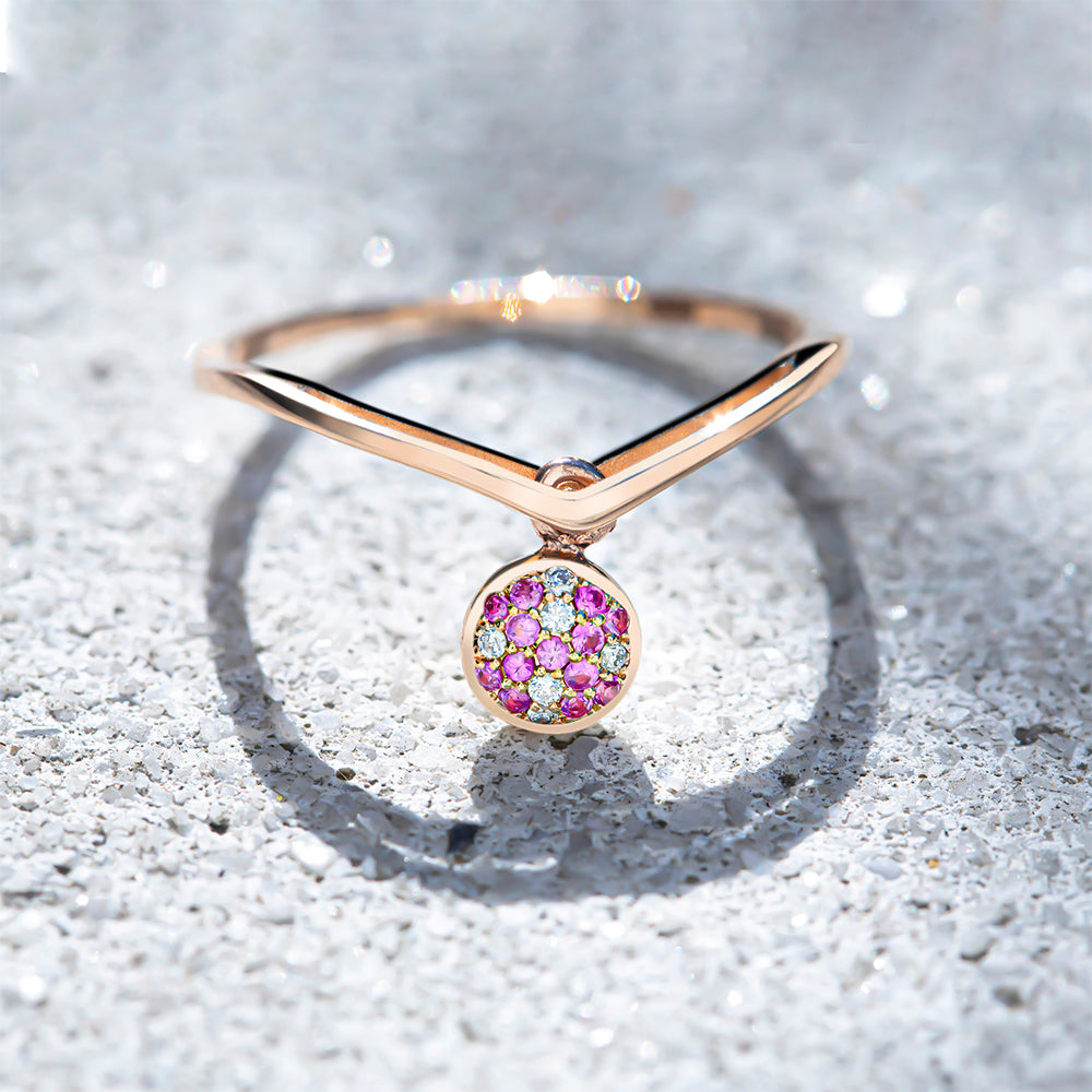 Pırlanta & Yakut Sallantılı Yüzük