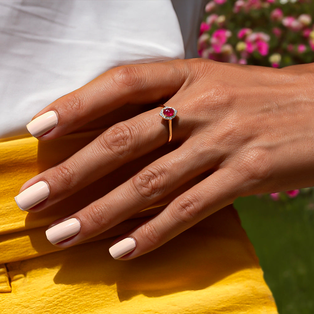 Pırlanta & Yakut Vintage Yüzük - RubyGlow