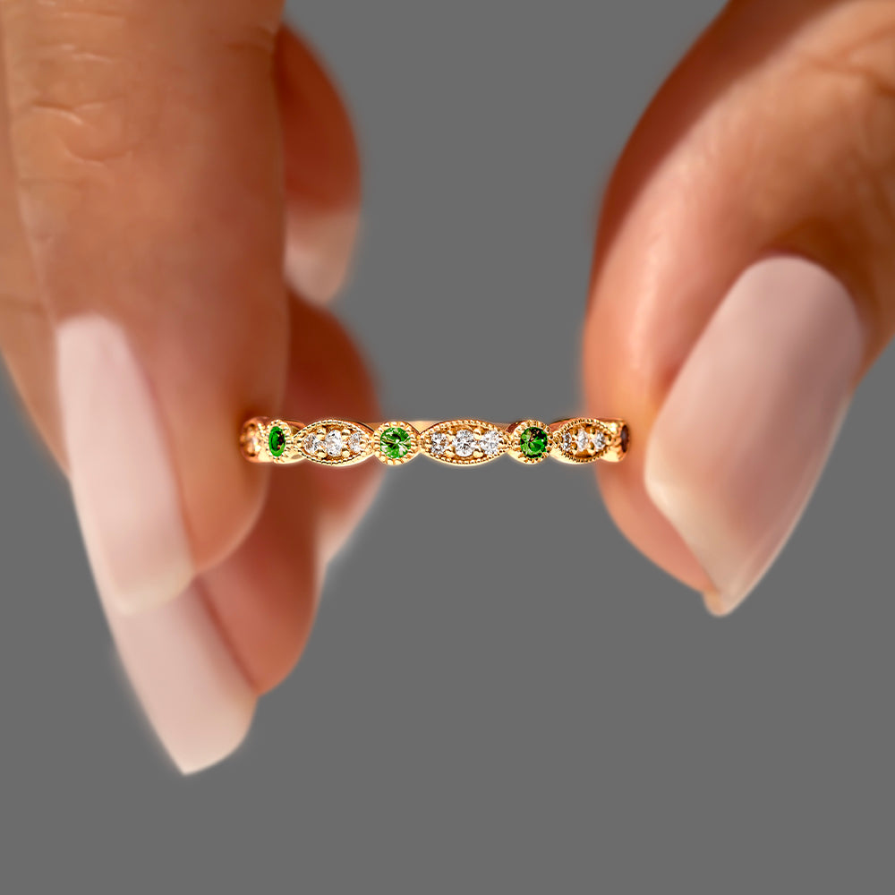 Lily Pırlanta & Zümrüt Vintage Yüzük