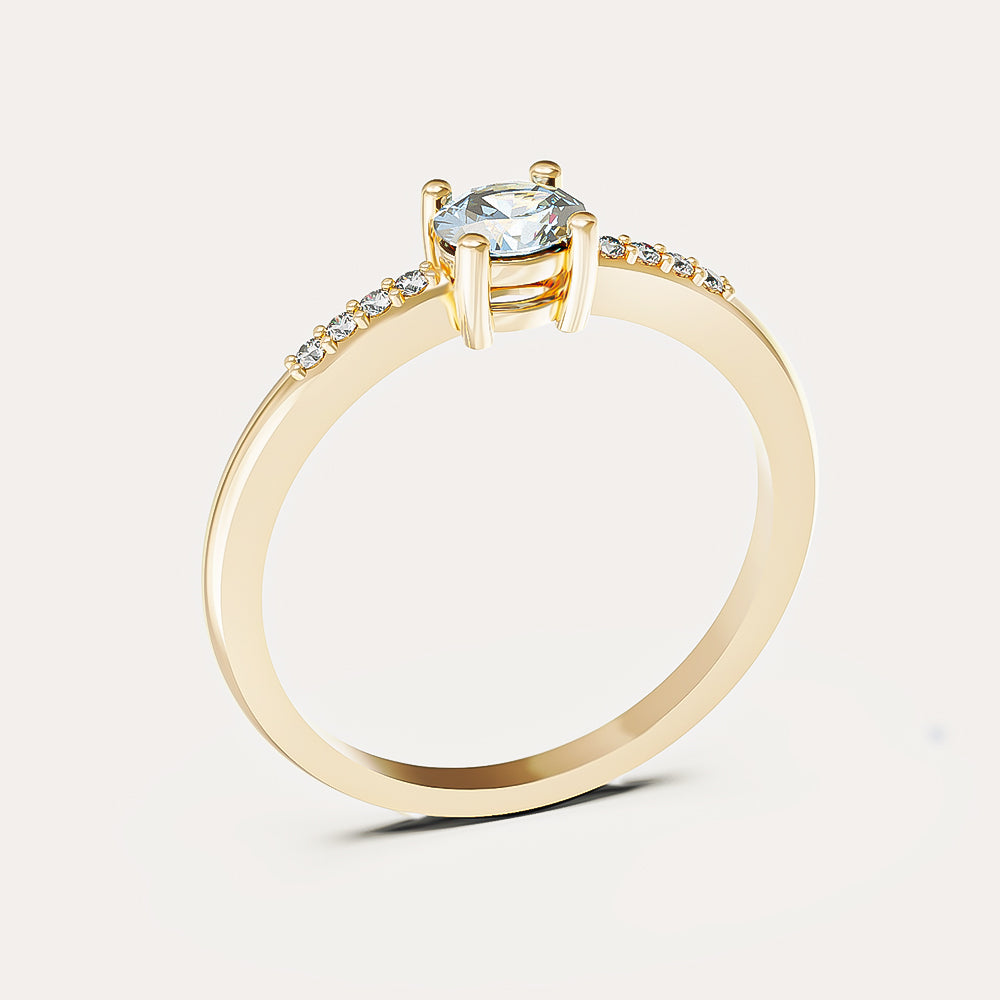 Pırlantalı Tektaş Safir Yüzük