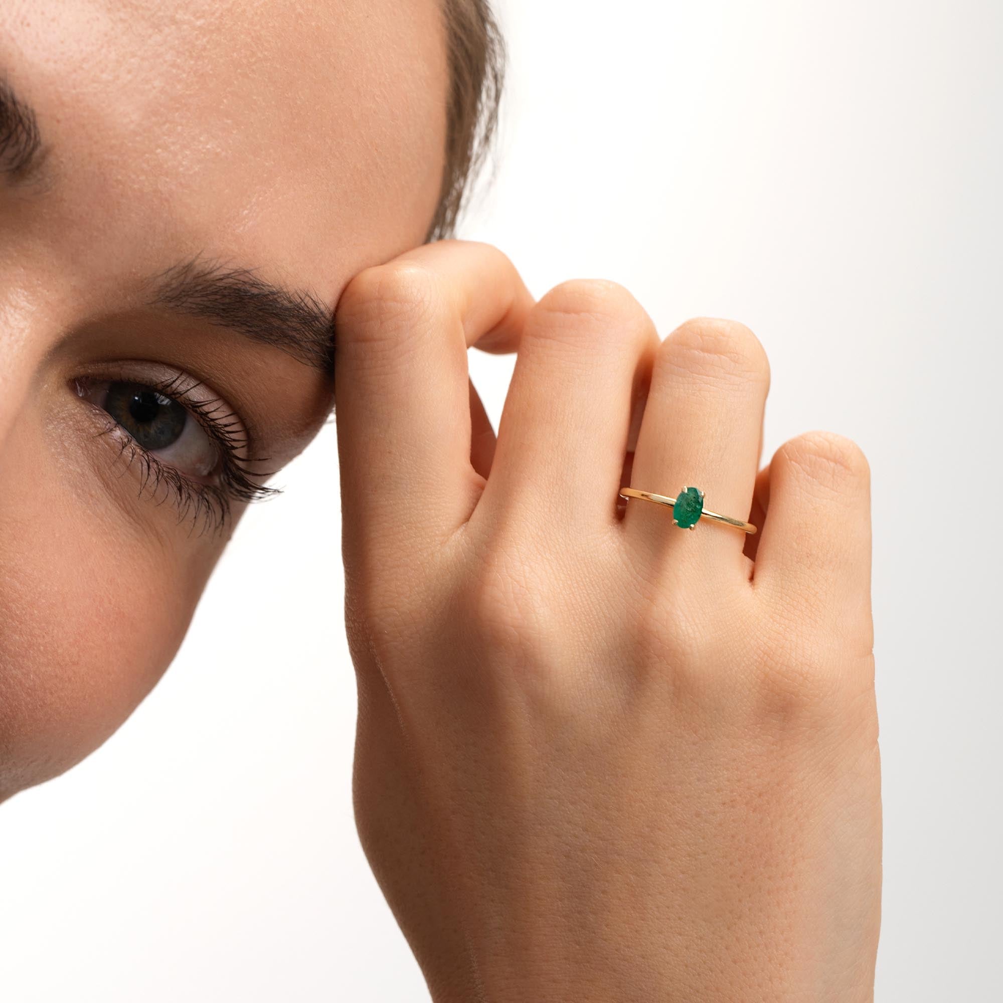 Poem Tektaş Zümrüt Yüzük