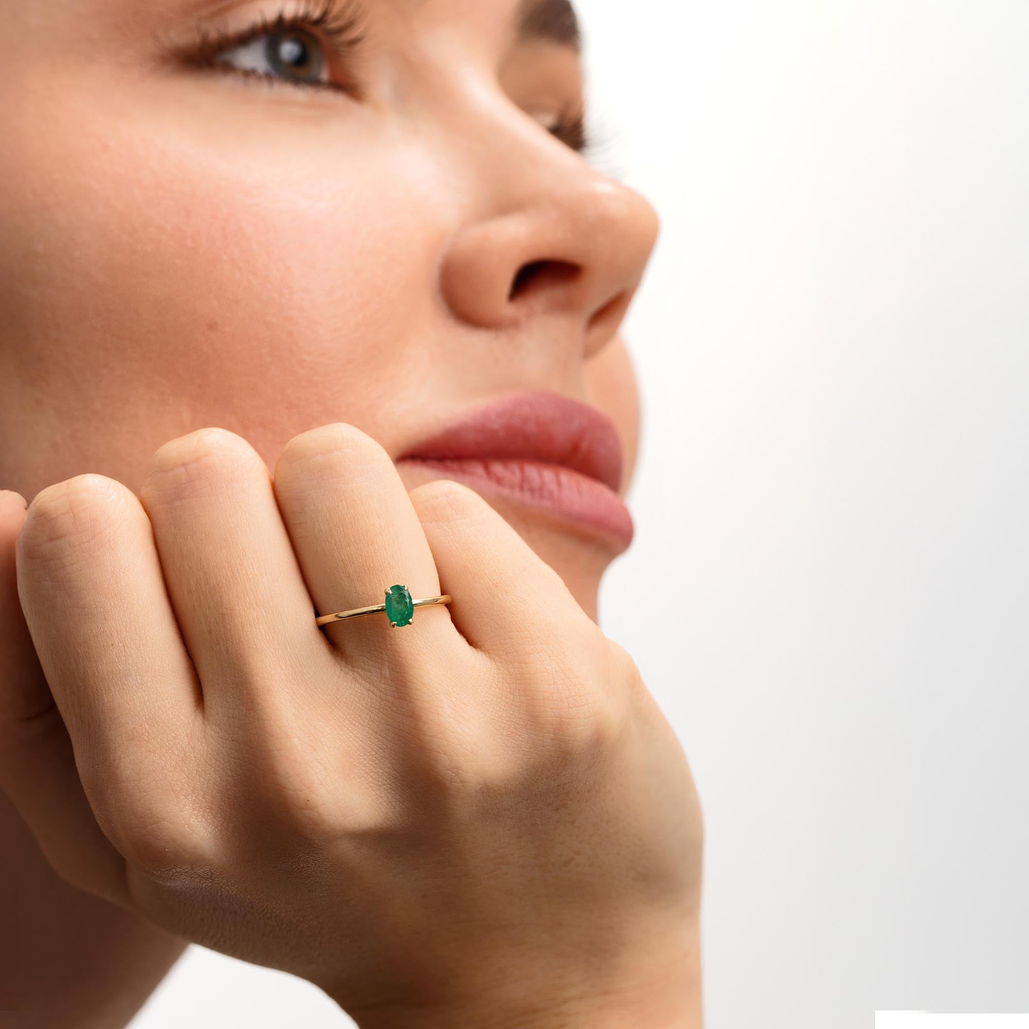 Poem Tektaş Zümrüt Yüzük