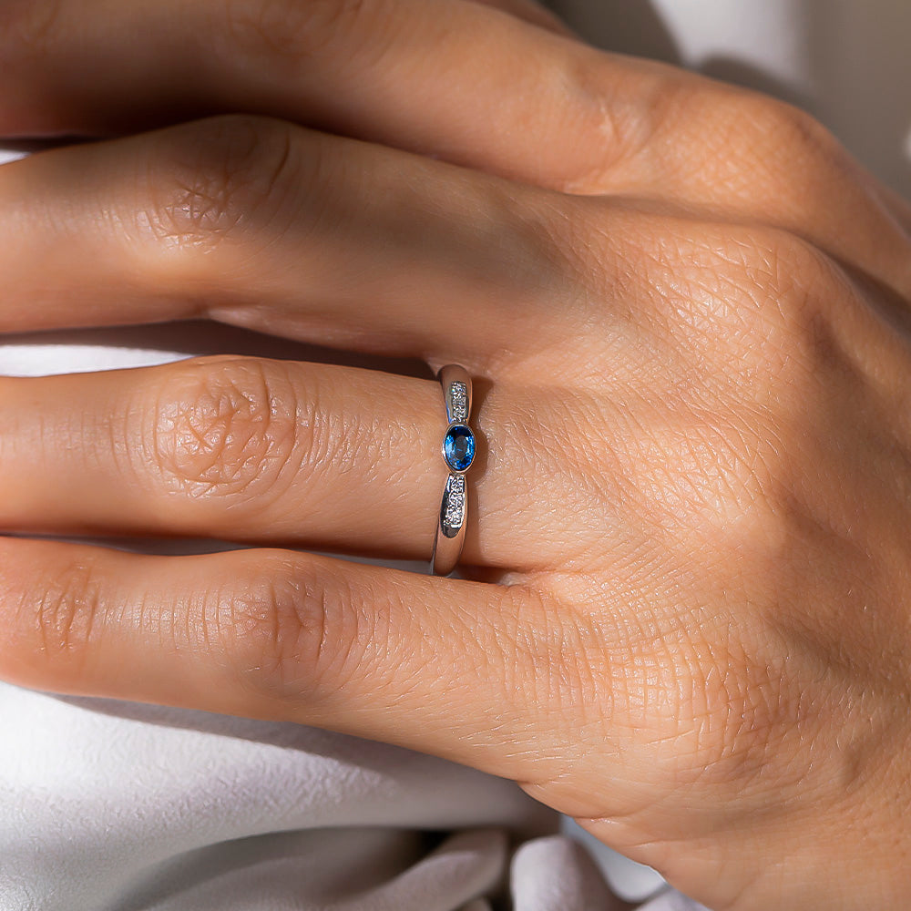 Blue Love Pırlantalı Safir Yüzük