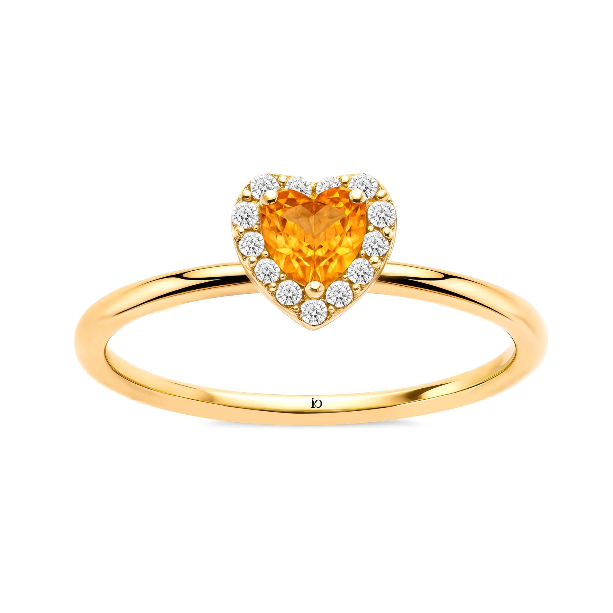 Kalp Kesim Sarı Safir Yüzük