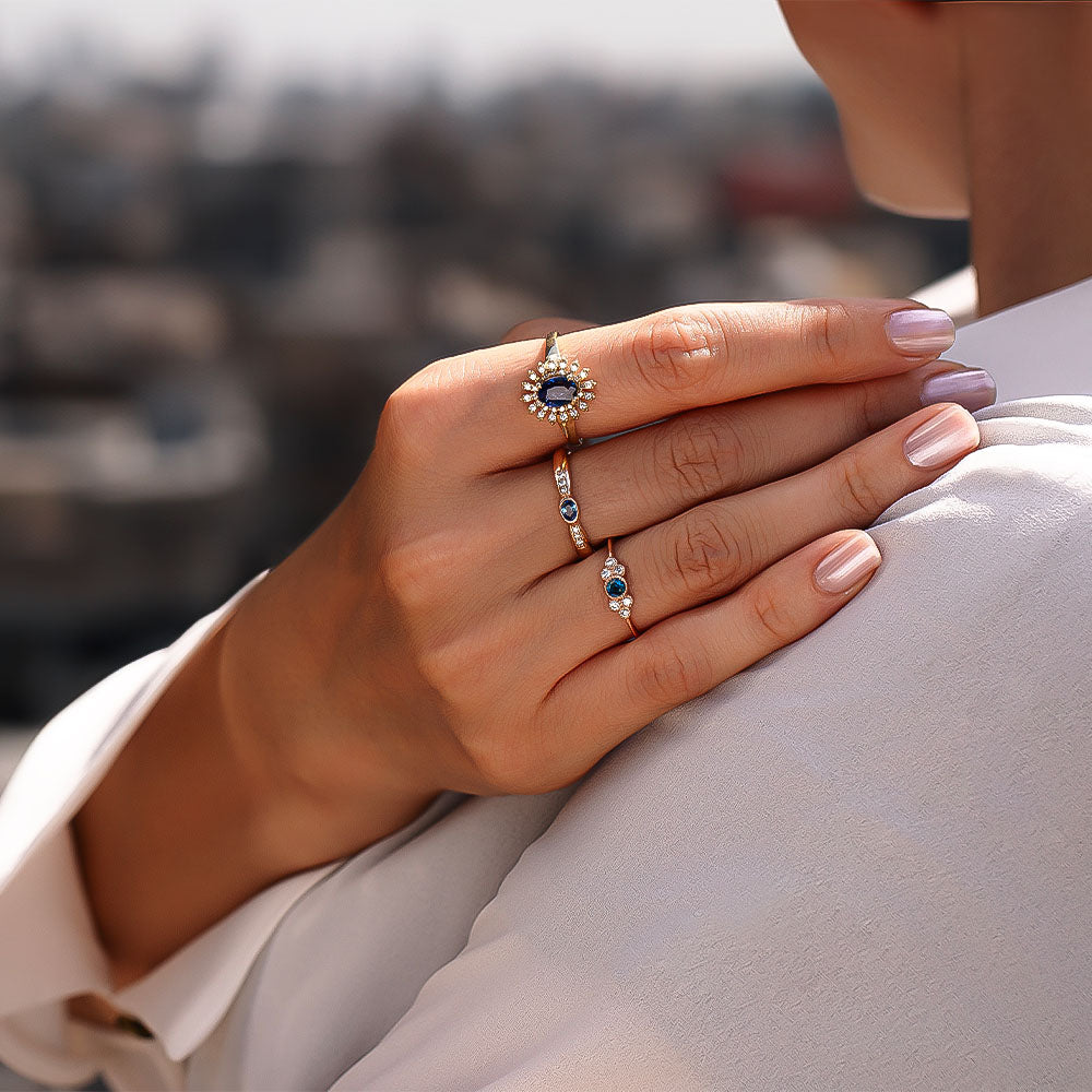 Velvet Sky Pırlanta Safir Yüzük