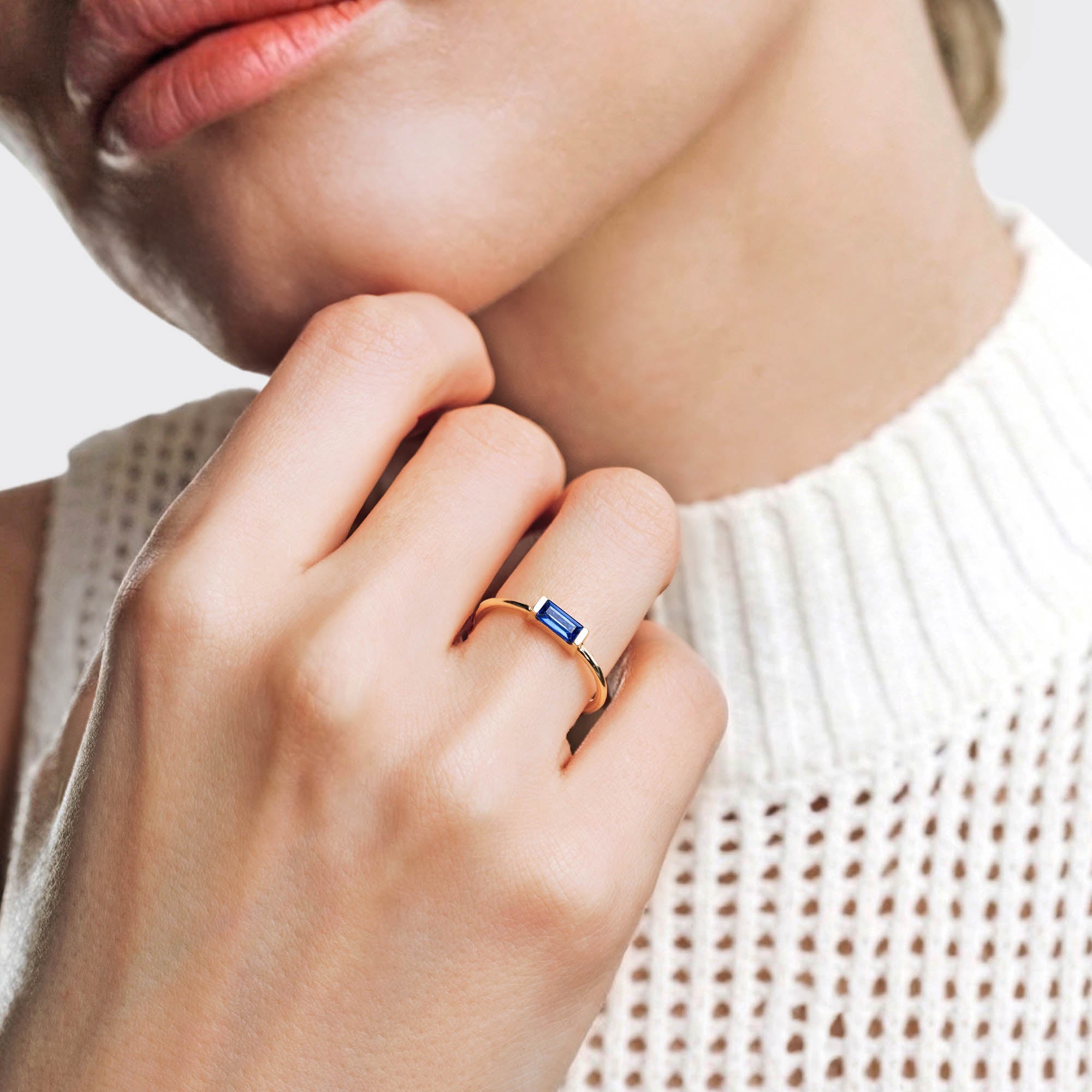 Edge Blue Safir Baget Yüzük
