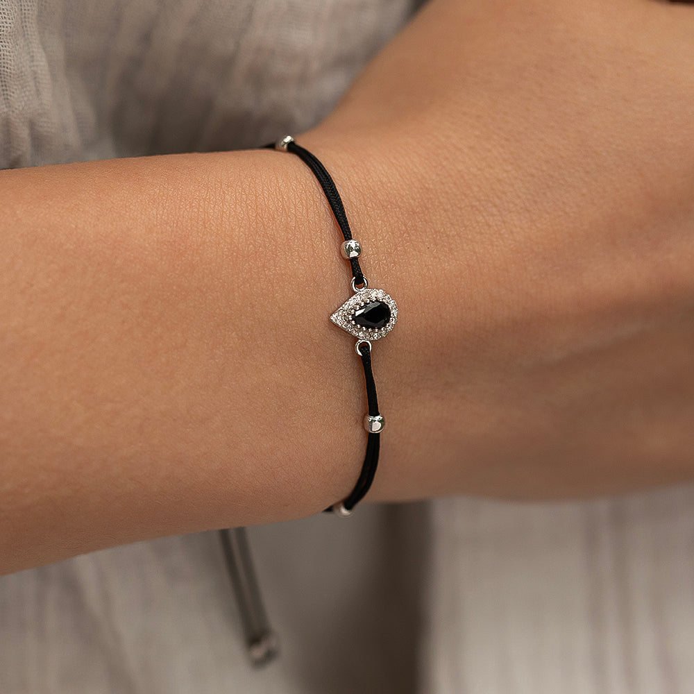 Midnigh Black Altın İp Bileklik - Noir