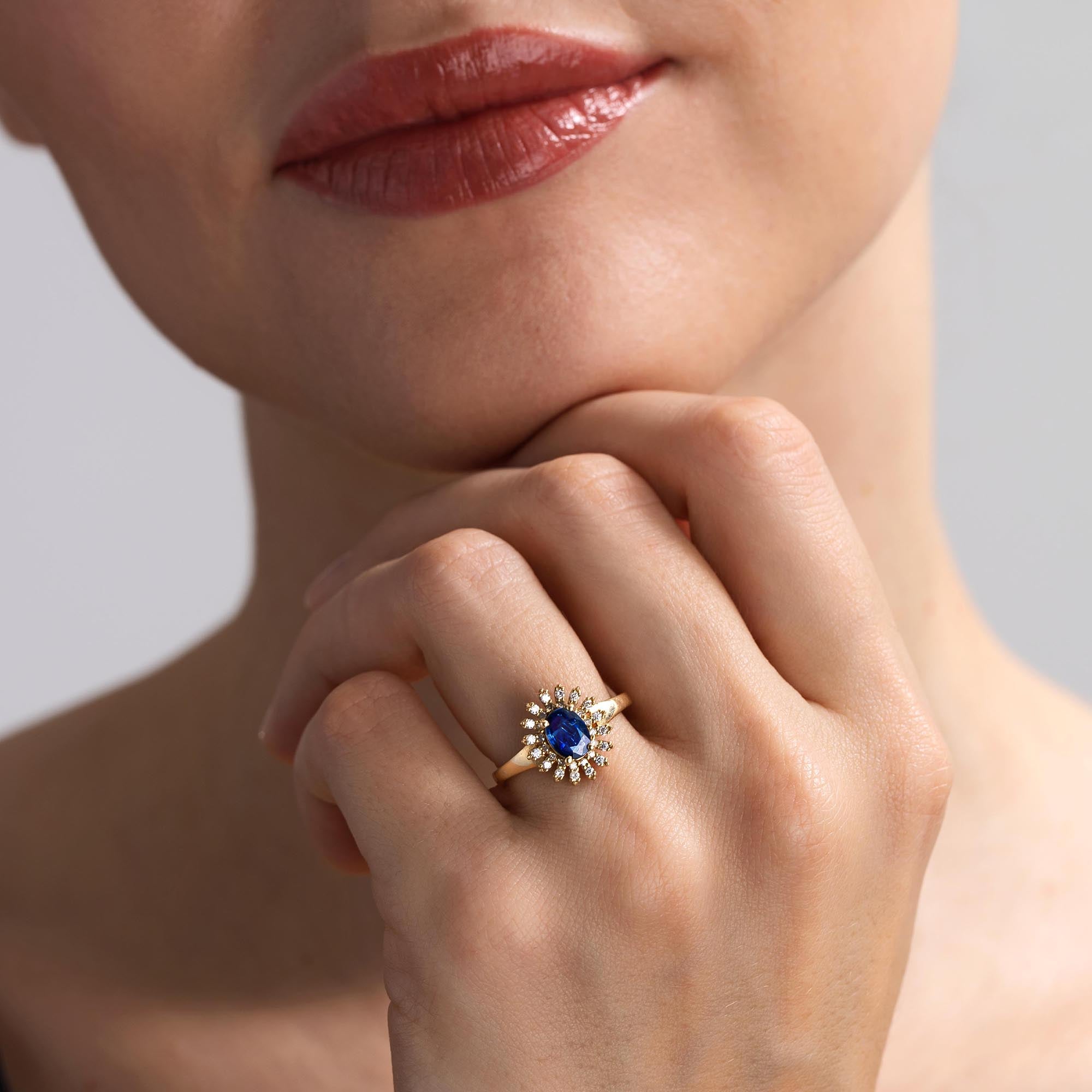 Velvet Sky Pırlanta Safir Yüzük