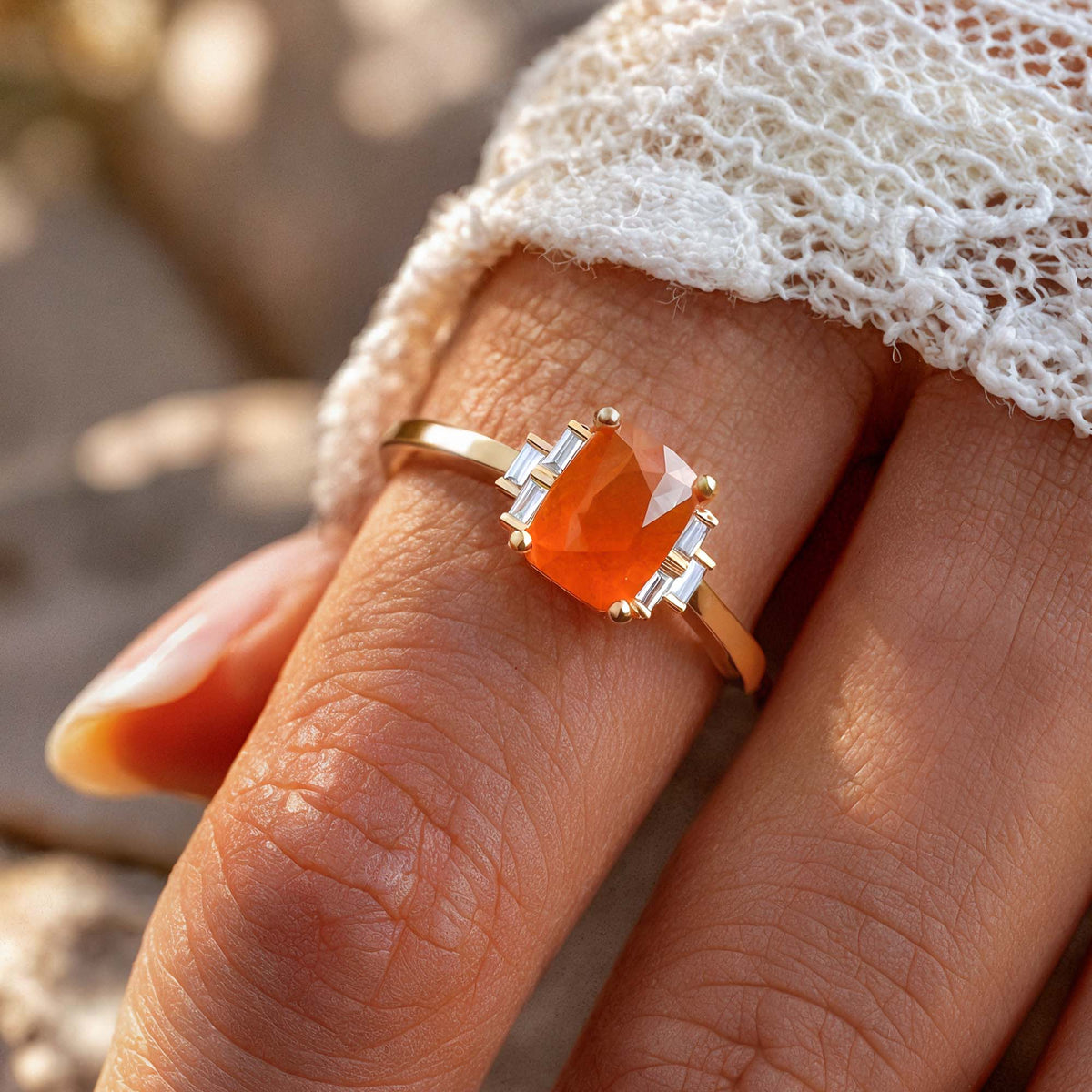 Orange Carnelian Yüzük
