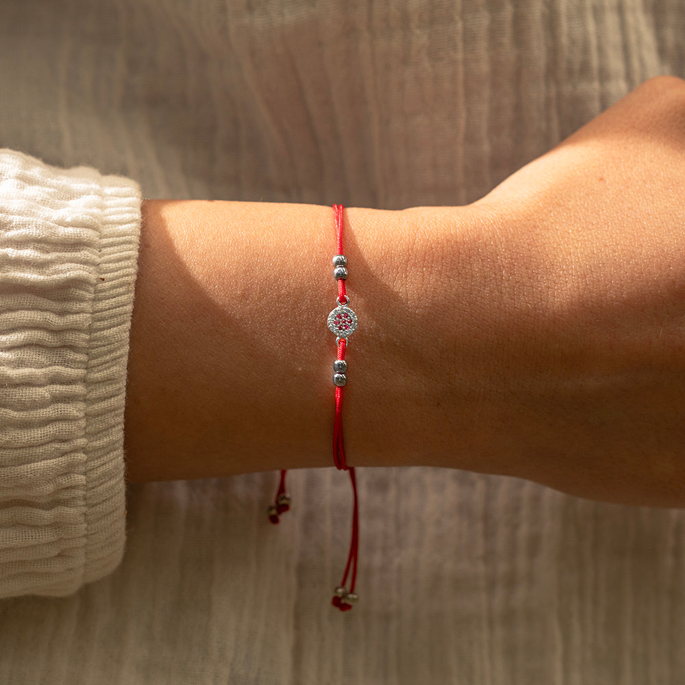 Kırmızı Altın İp Bileklik - Ruby