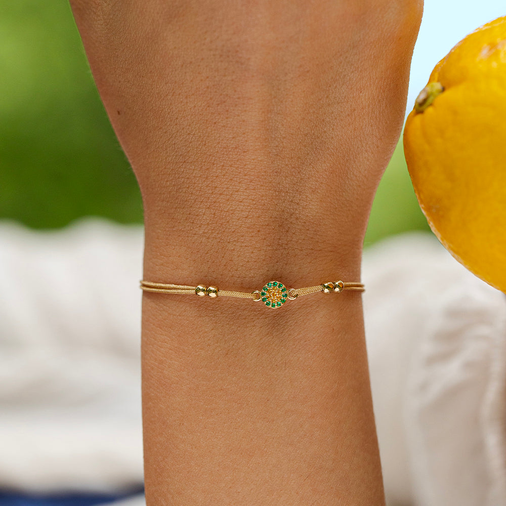 Golden Sand Altın İp Bileklik - Portakal