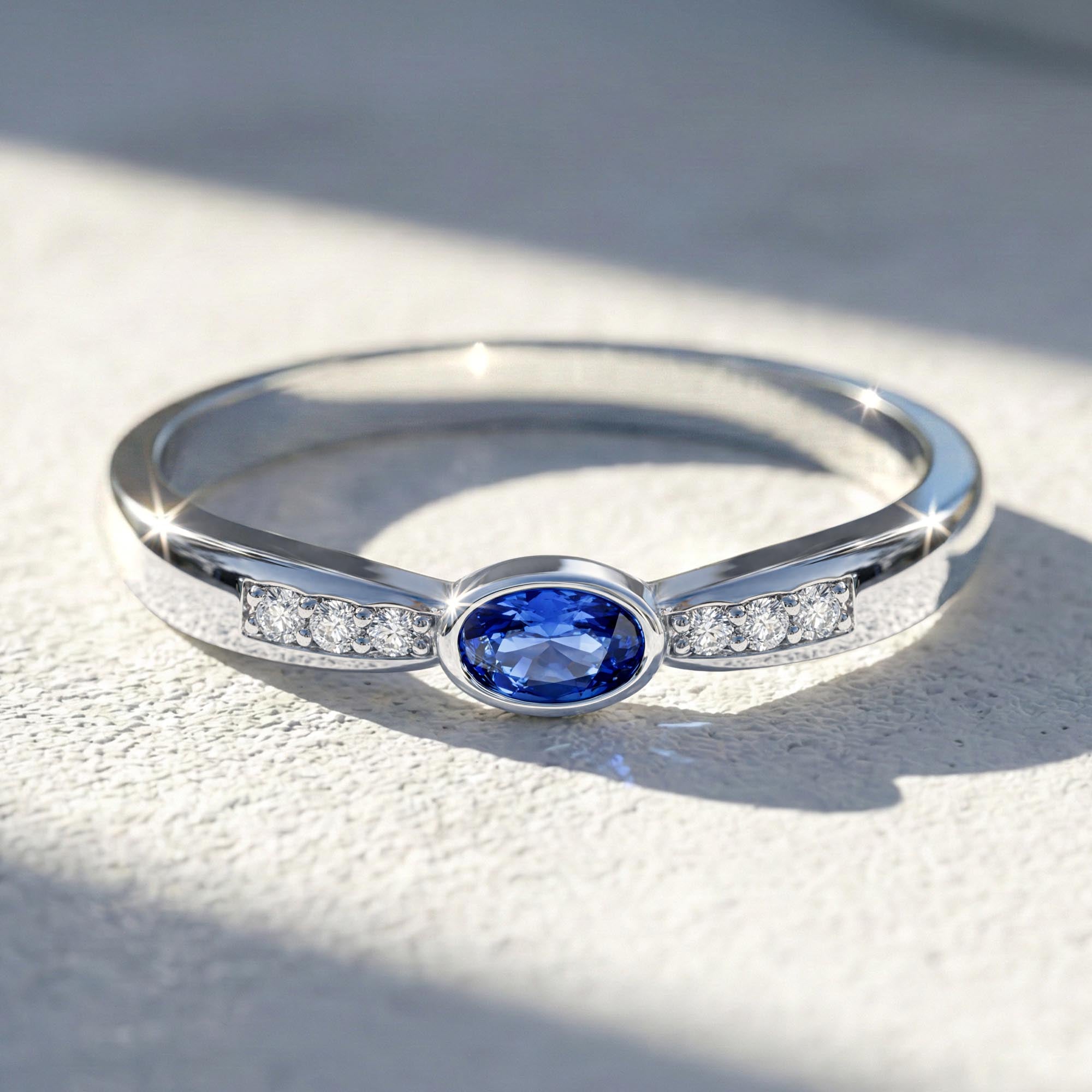 Blue Love Pırlantalı Safir Yüzük