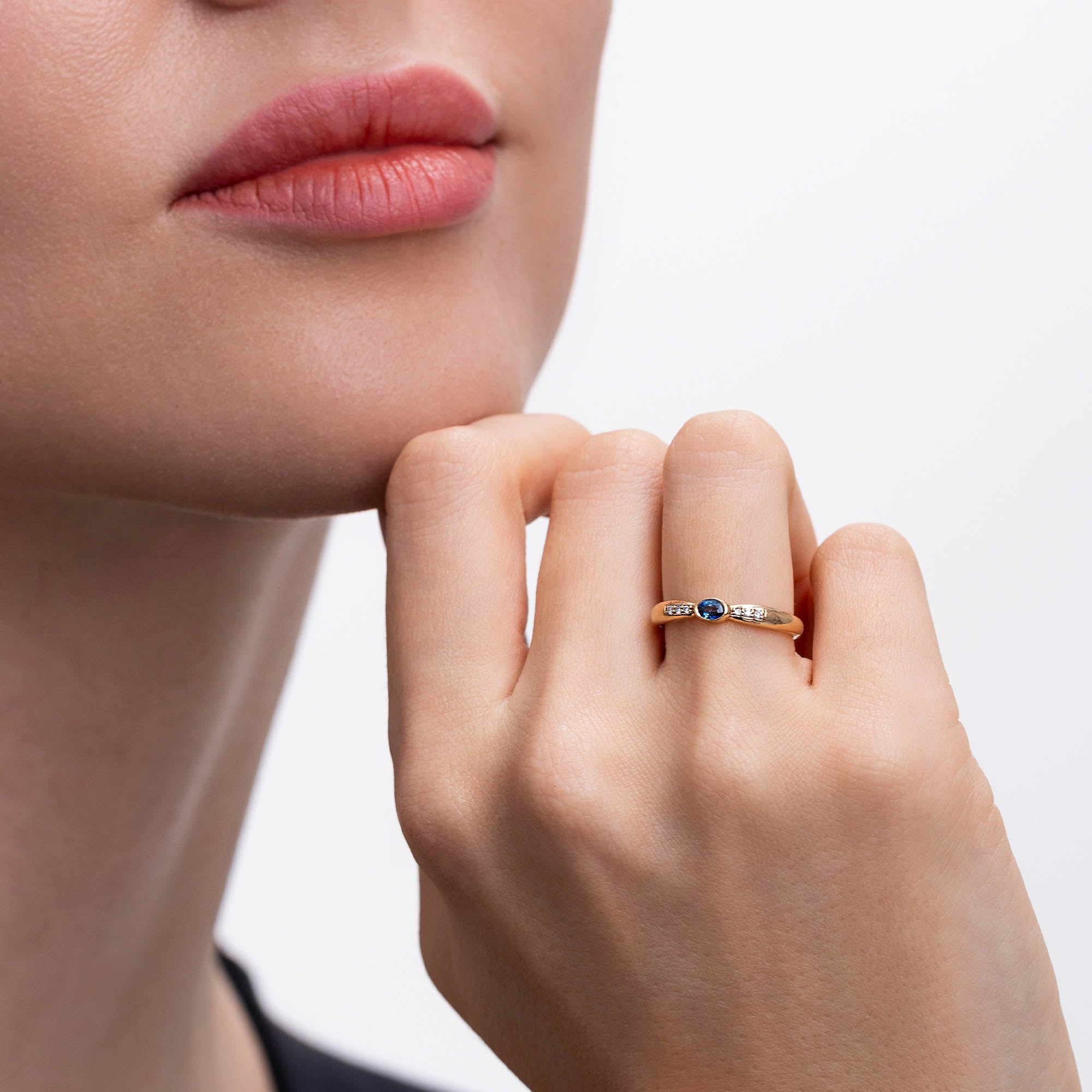 Blue Love Pırlantalı Safir Yüzük