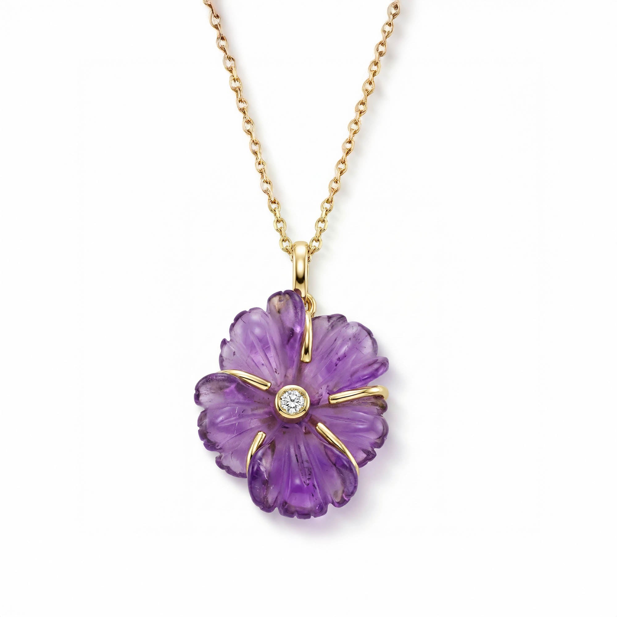 Pırlantalı Carvin Ametist Kolye