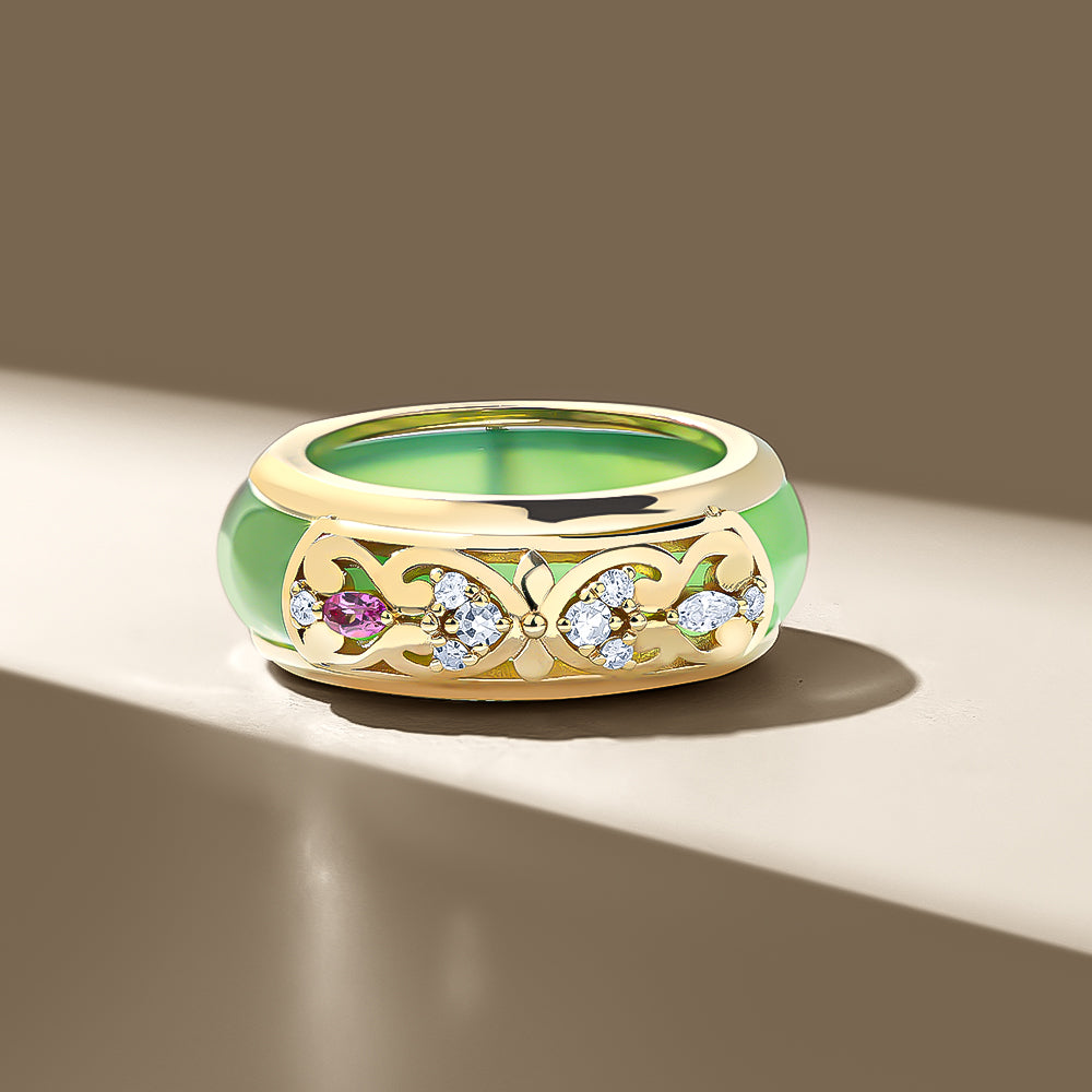 Pırlantalı Vintage Tasarım Cover Yüzük