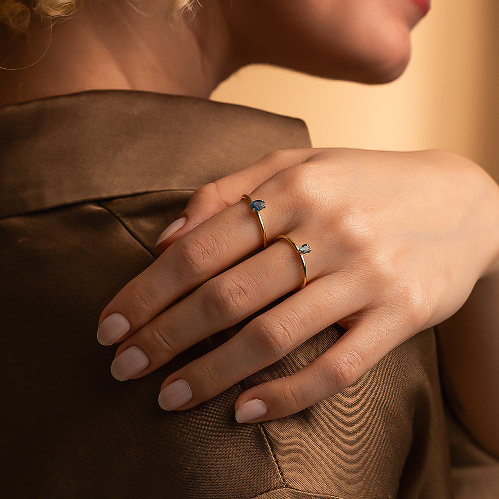 Safir Tektaş Yüzük