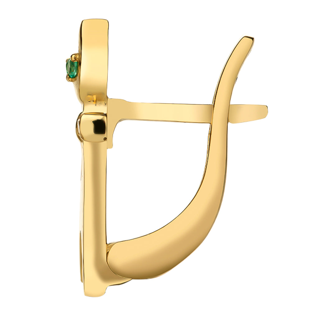 Felina Pırlanta & Zümrüt Kedi Küpe