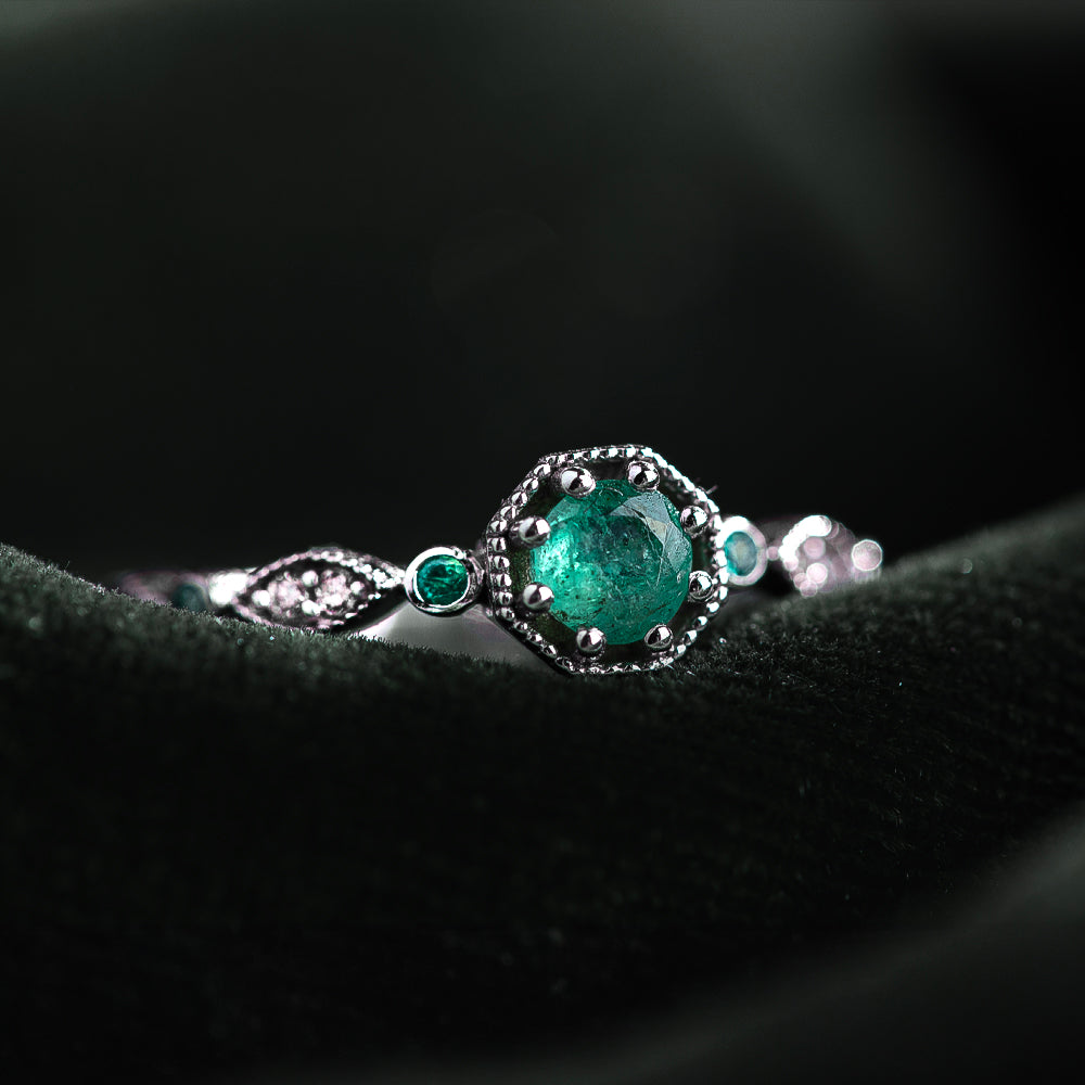 Pırlanta & Zümrüt Vintage Yüzük