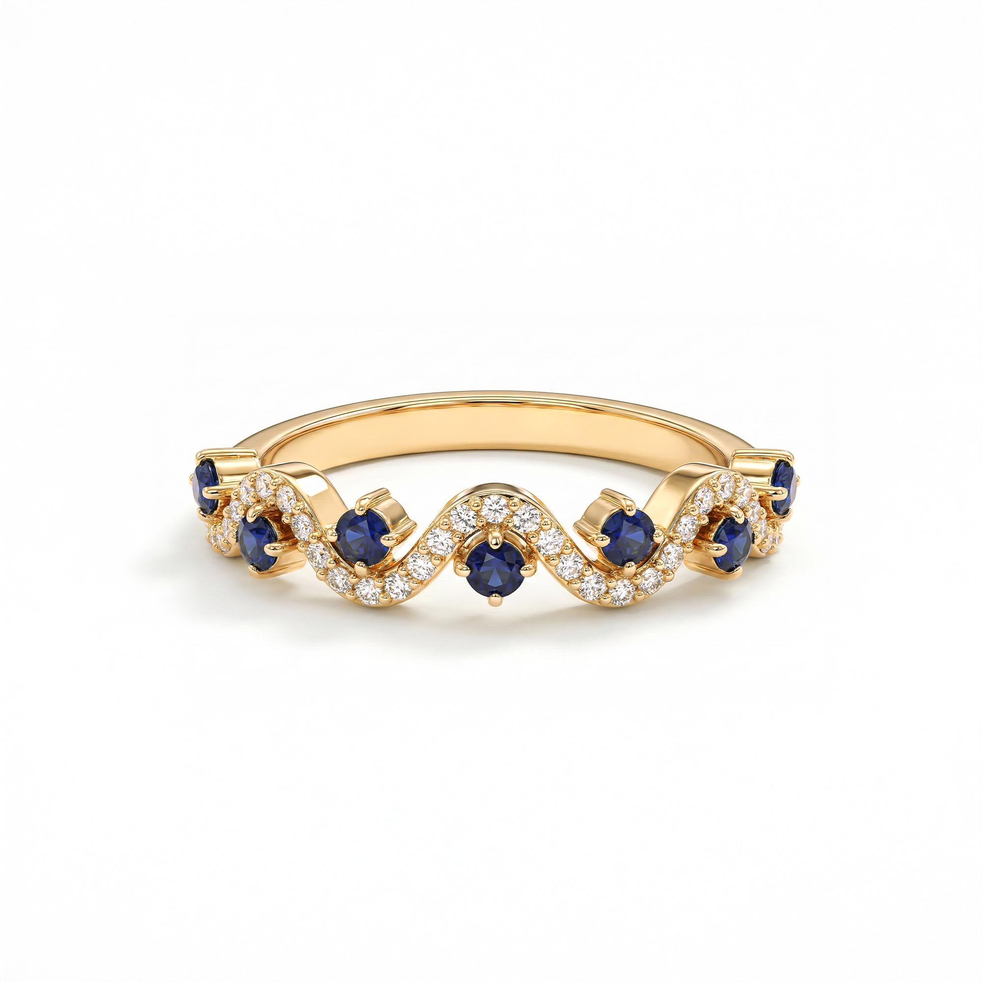 Crownline Pırlanta & Safir Vintage Yüzük