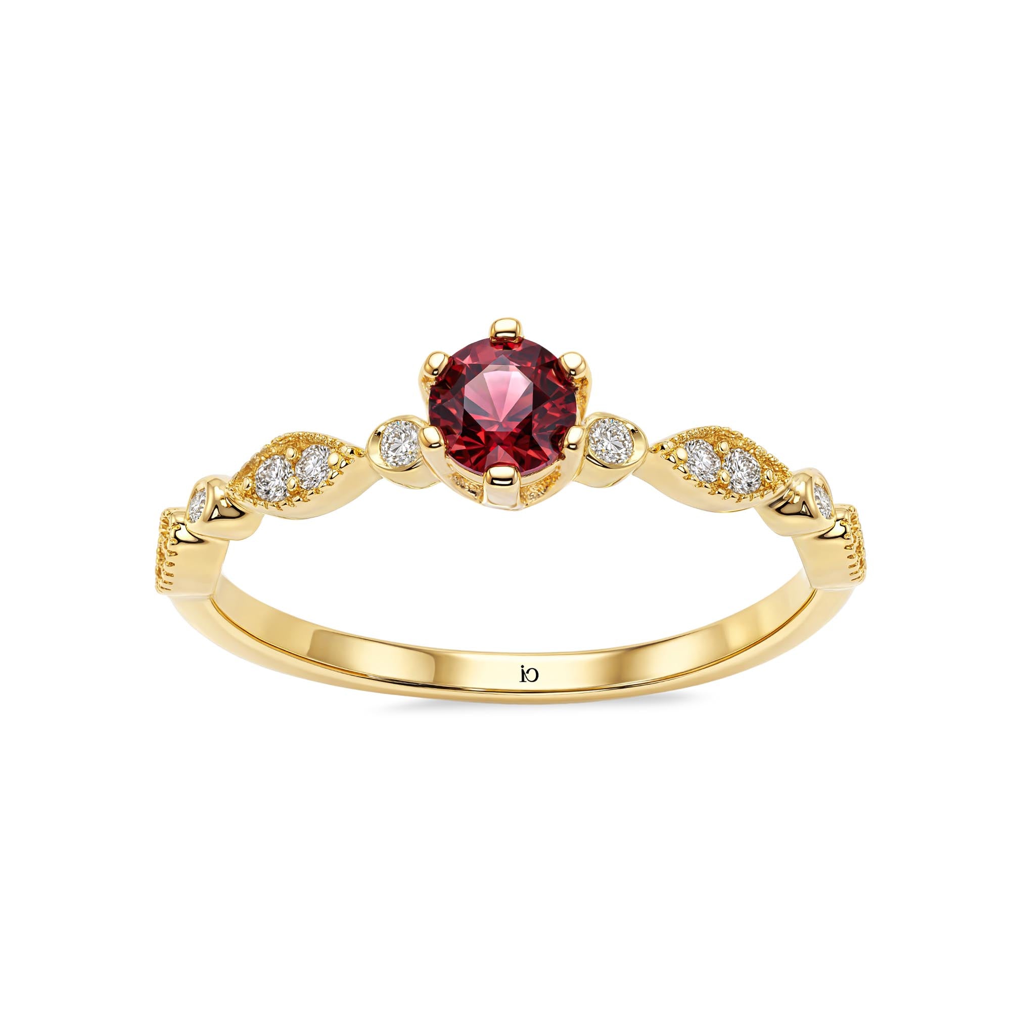 Rhodolite Art Deco Yüzük
