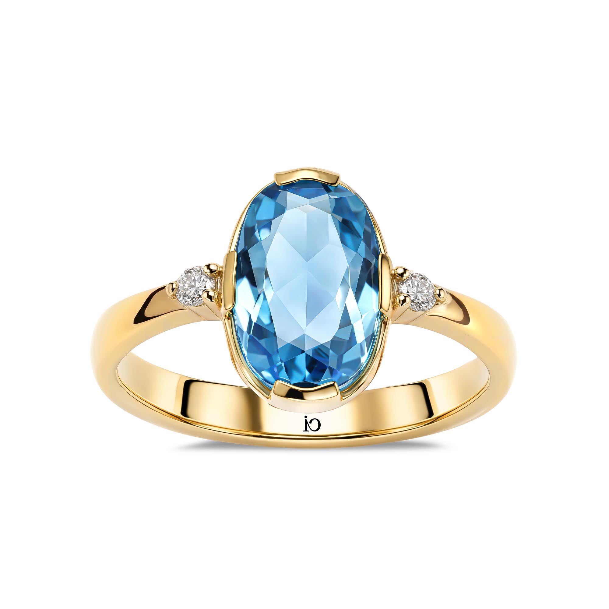 Ocean Pırlantalı Blue Topaz Yüzük