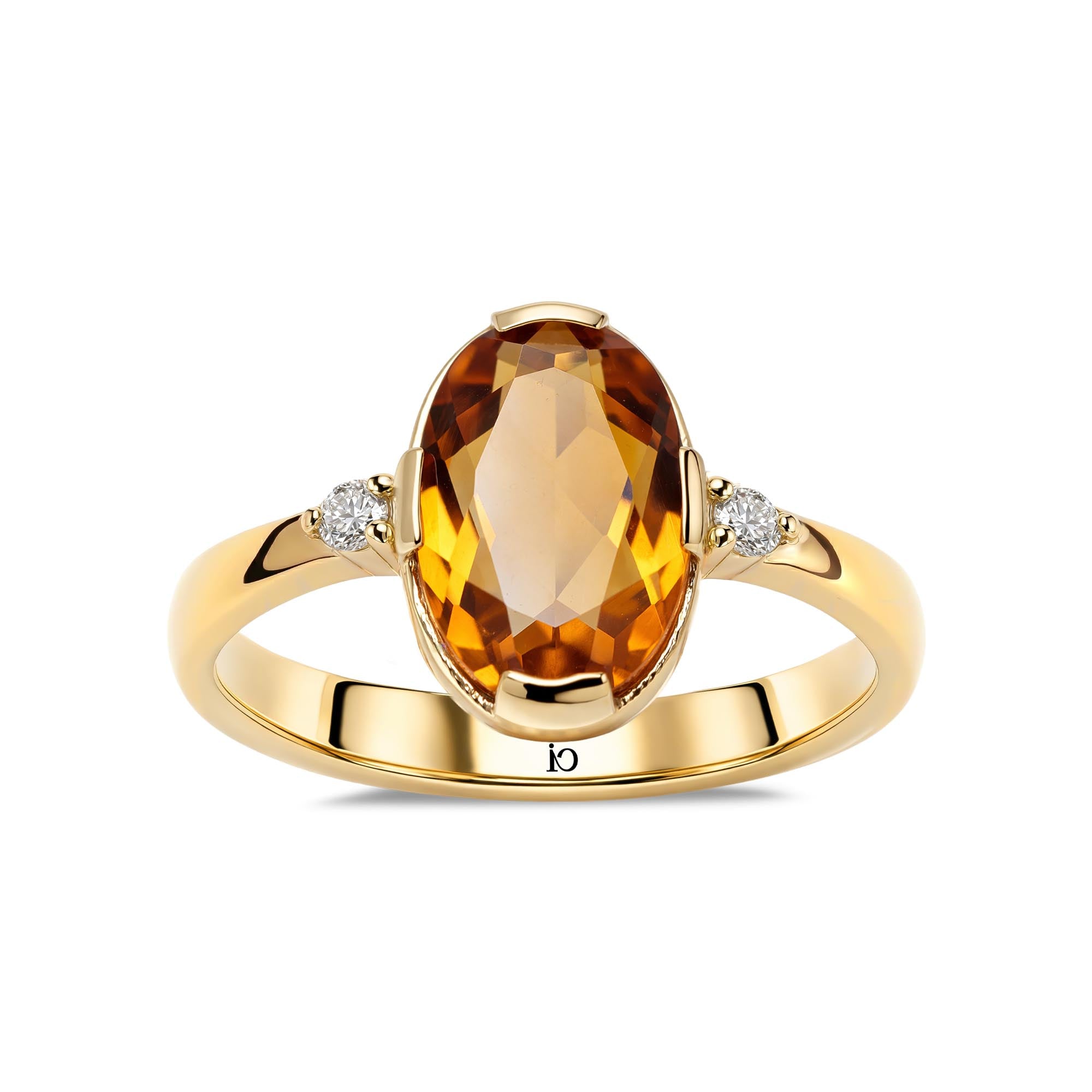 Elara Pırlantalı Sitrin Yüzük