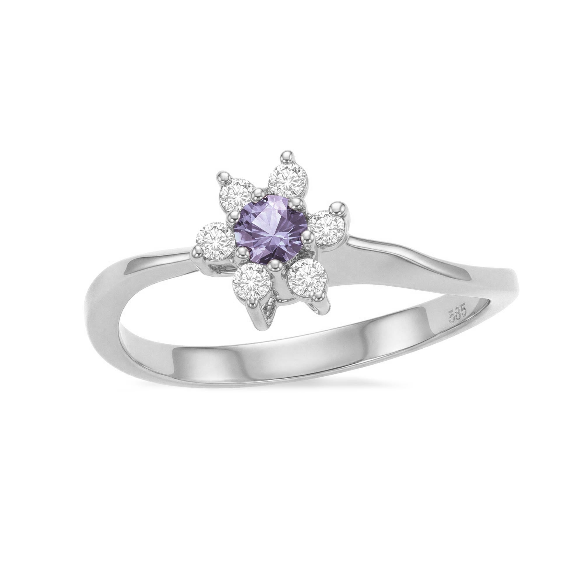 Purple Pırlanta & Safir Yüzük