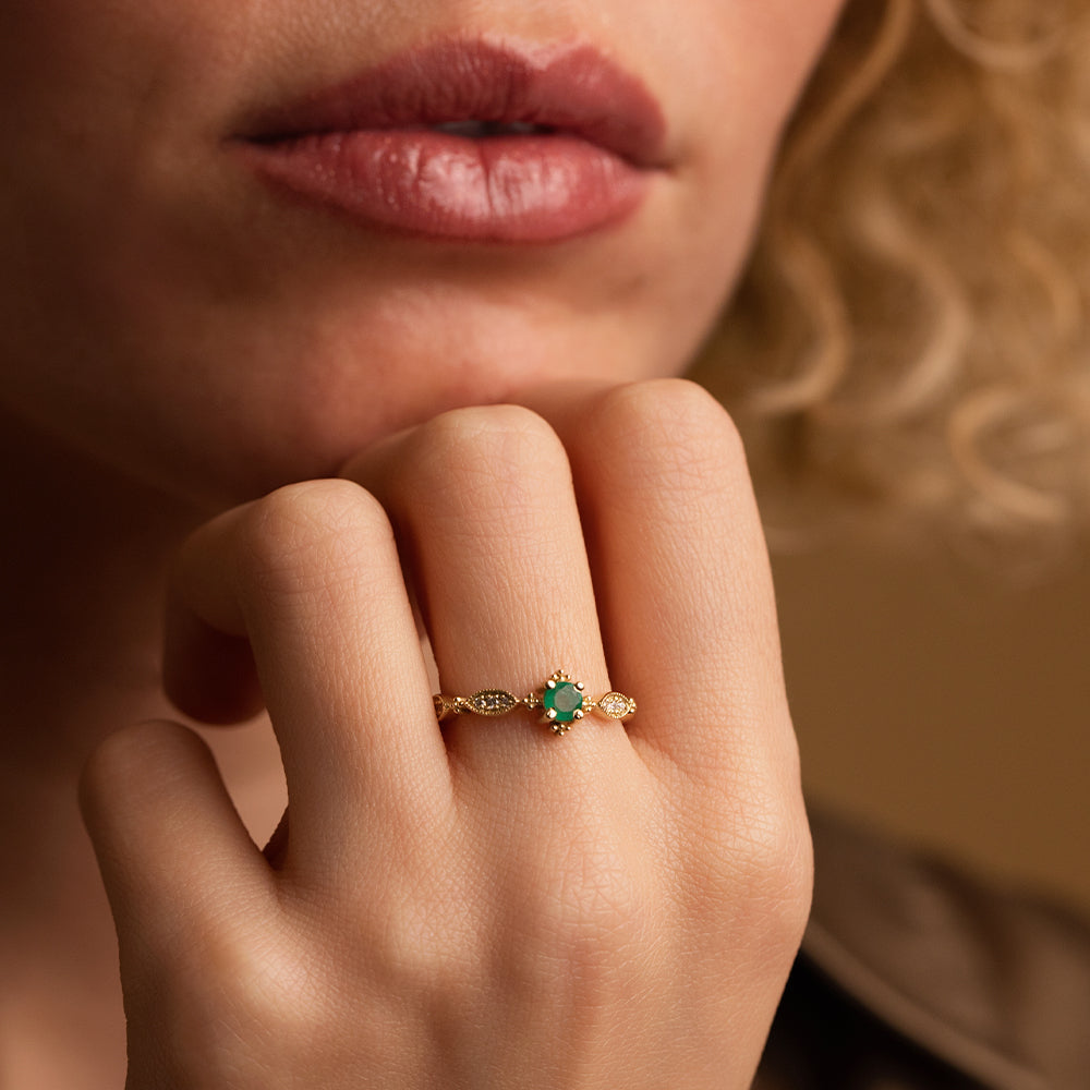 Zümrüt Vintage Yüzük