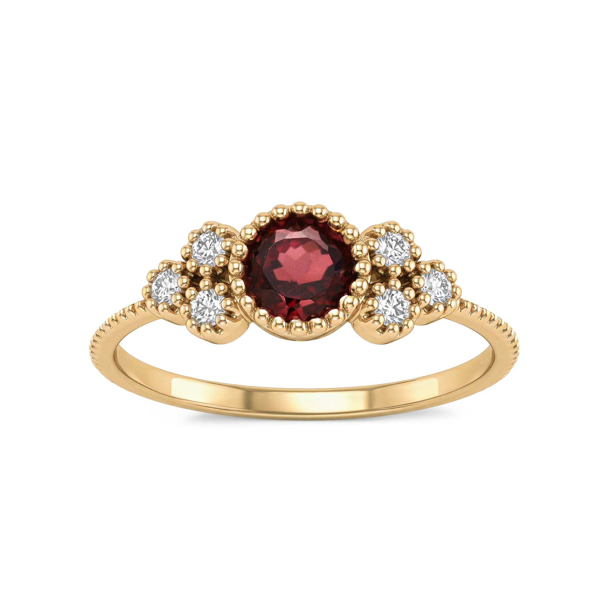 Dark Berry Pırlanta & Rhodolite Vintage Yüzük