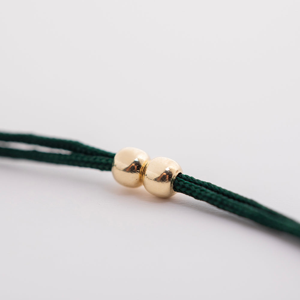 Altın İp Bileklik - Forest Green