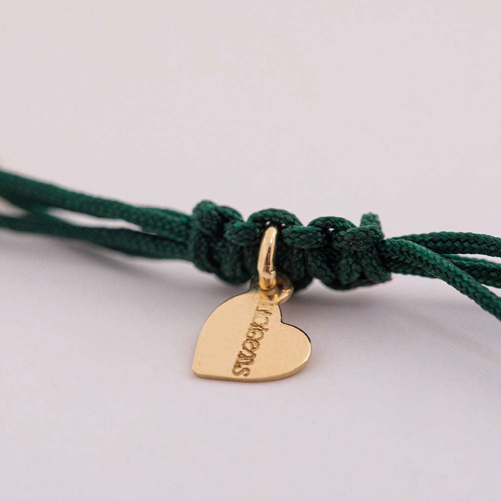 Altın İp Bileklik - Forest Green