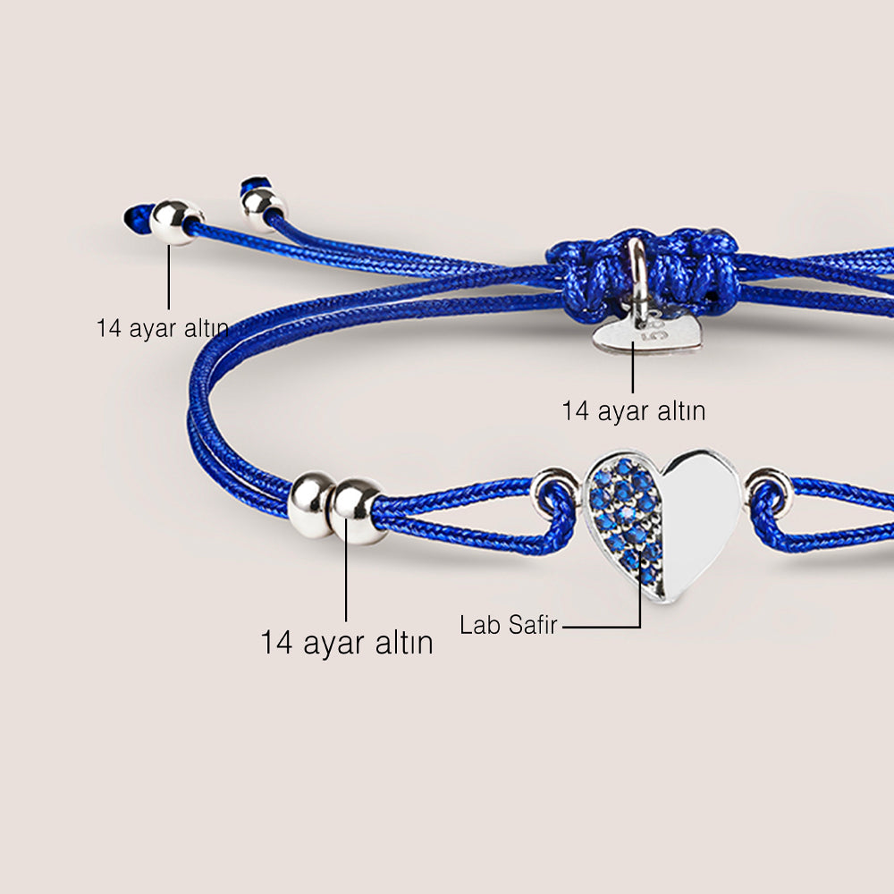 Royal Blue Kalp İp Bileklik
