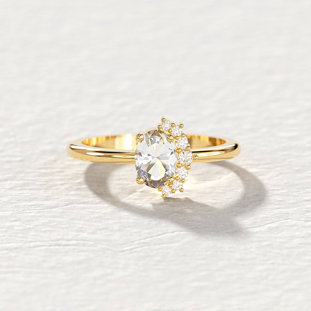 Lara Pırlantalı Beyaz Topaz Yüzük