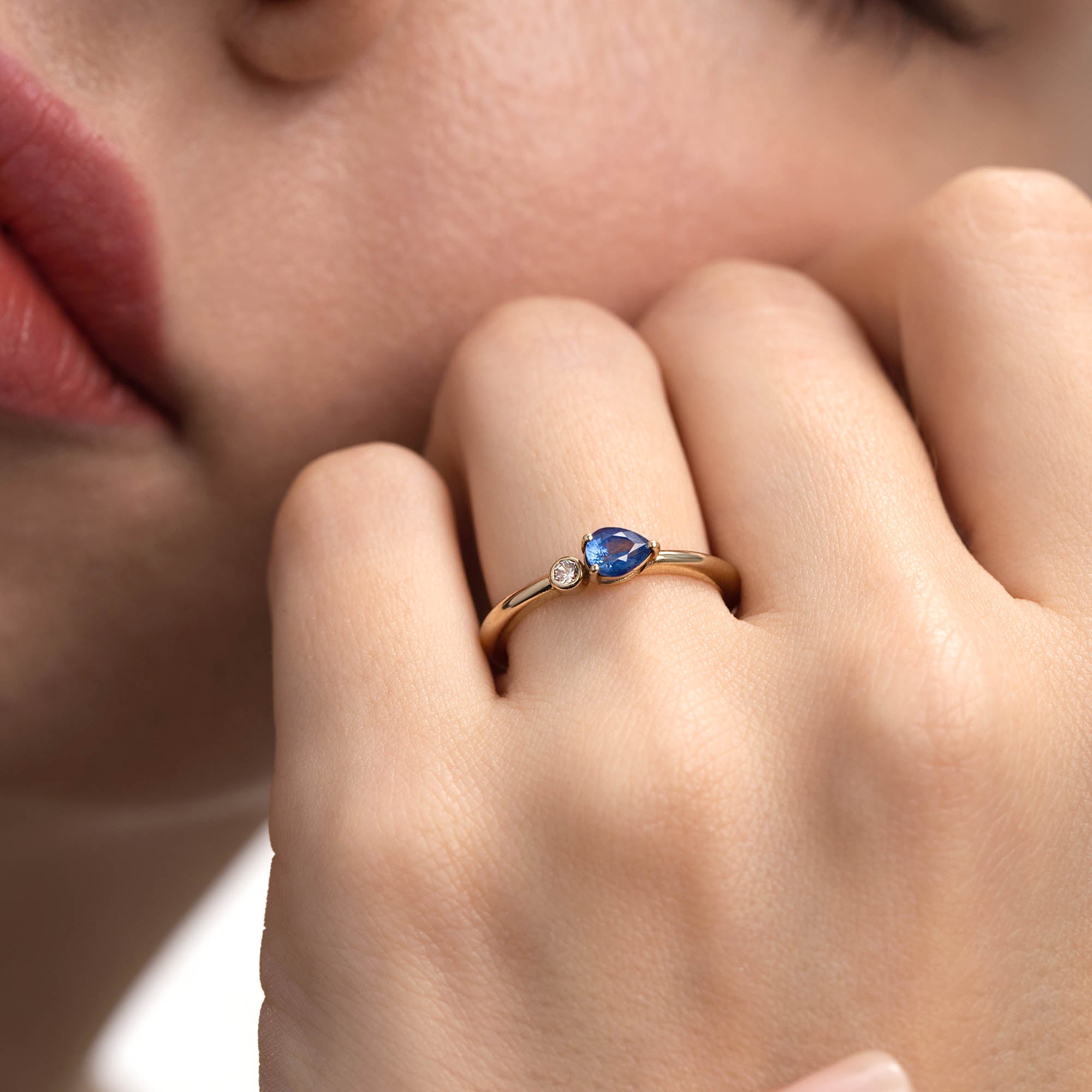 Luva Pırlanta Safir Yüzük