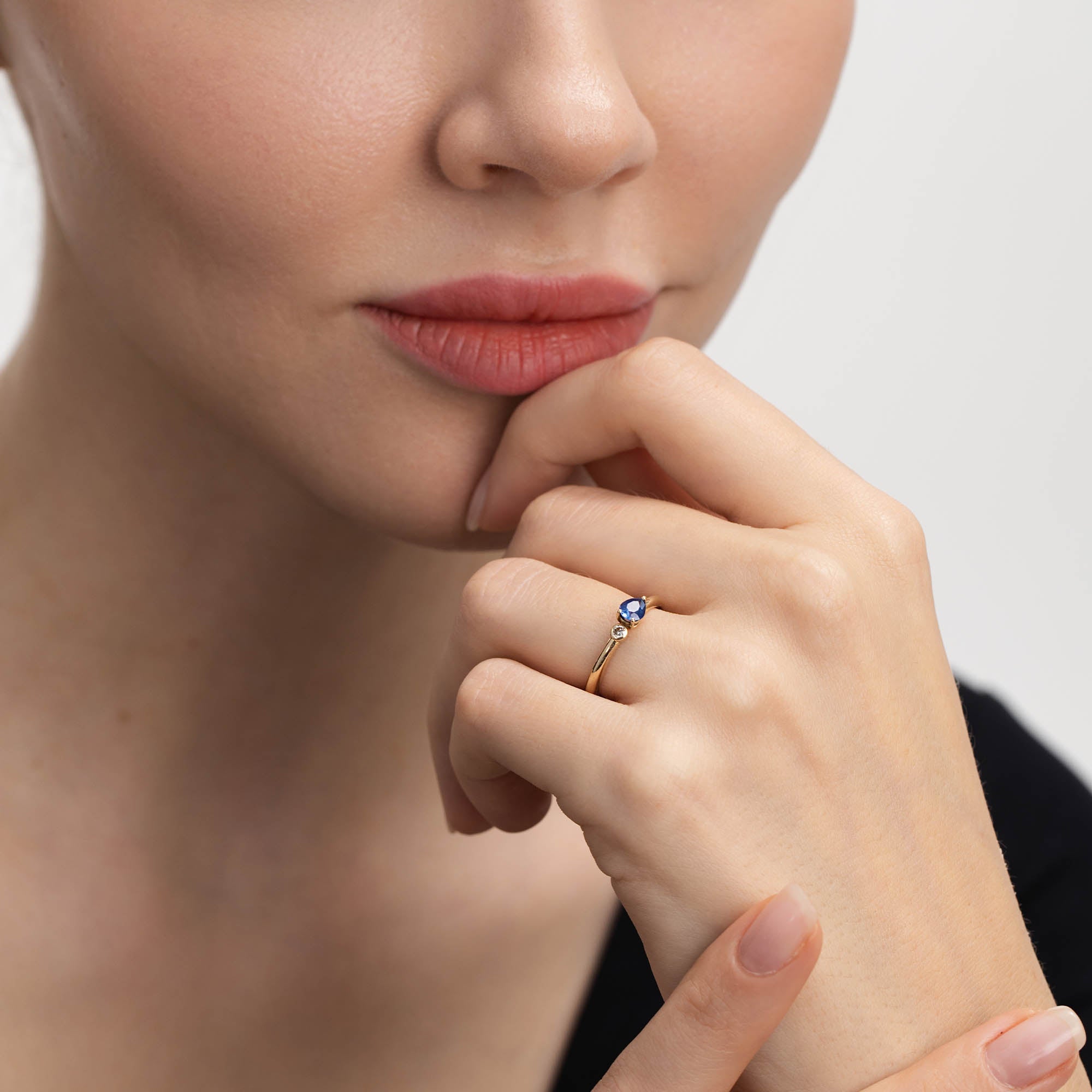 Luva Pırlanta Safir Yüzük