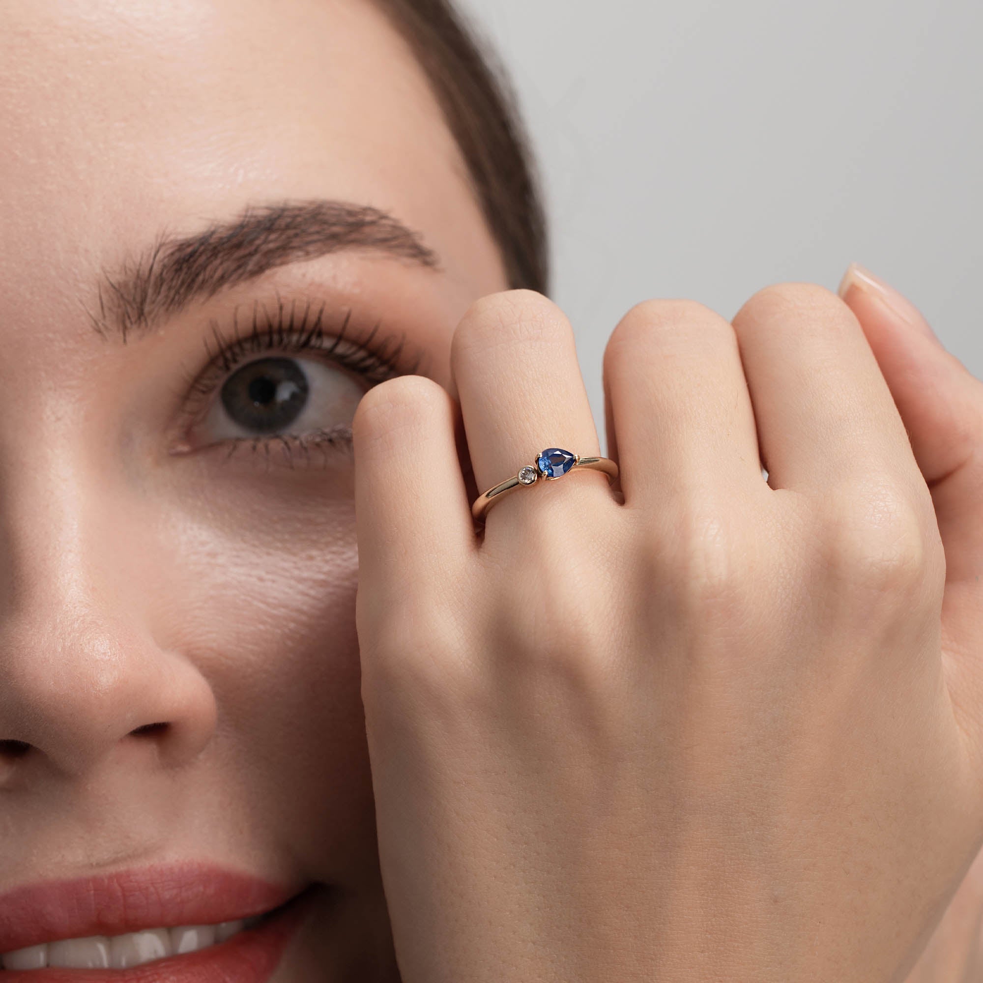 Luva Pırlanta Safir Yüzük