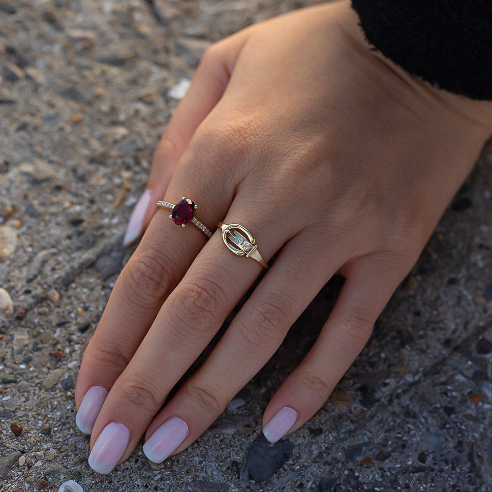 Belt Pırlantalı Vintage Yüzük