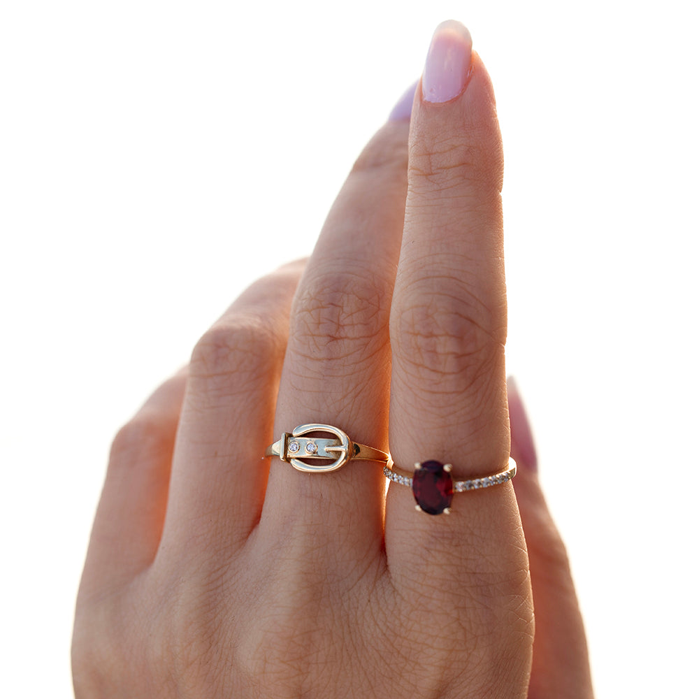 Belt Pırlantalı Vintage Yüzük